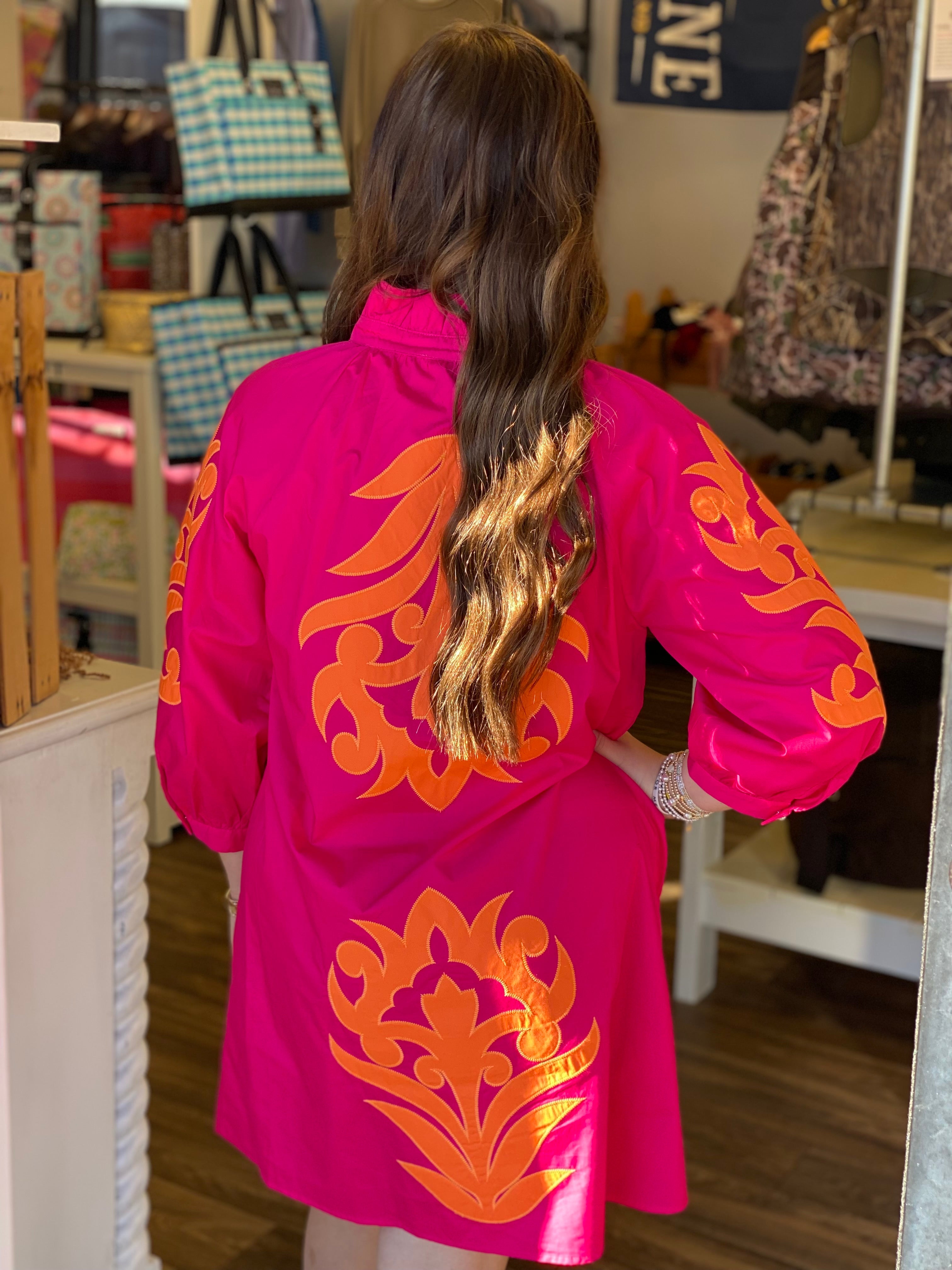 Date Night Dress - Pink and Orange