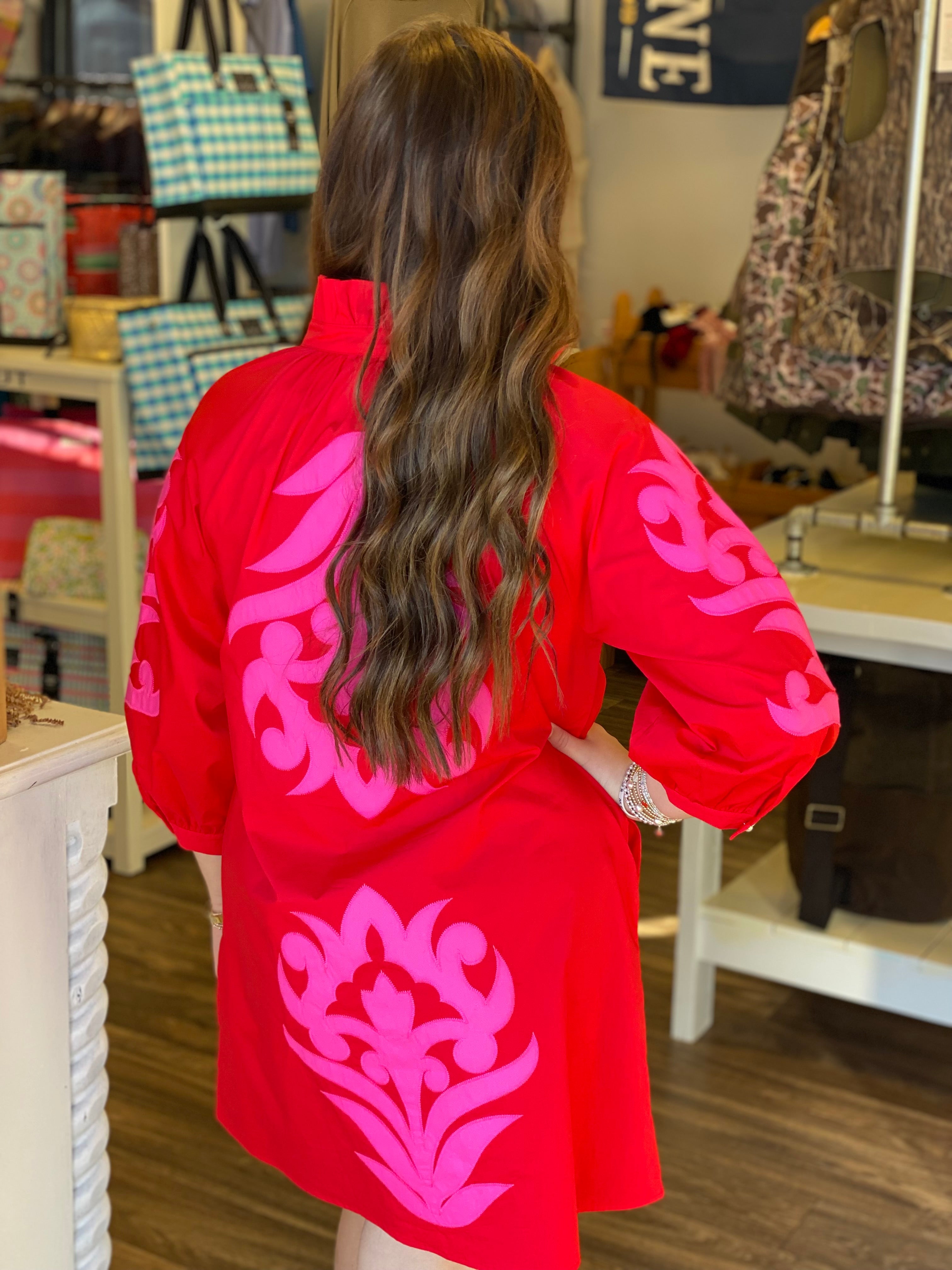 Date Night Dress - Red and Pink