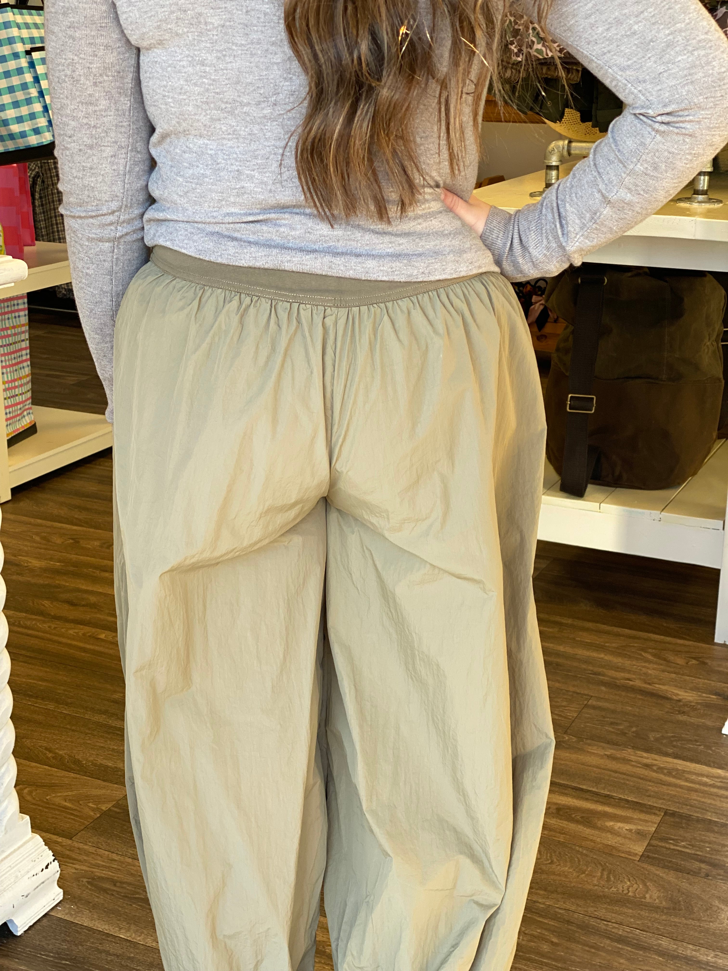 Parachute Style Joggers - Olive