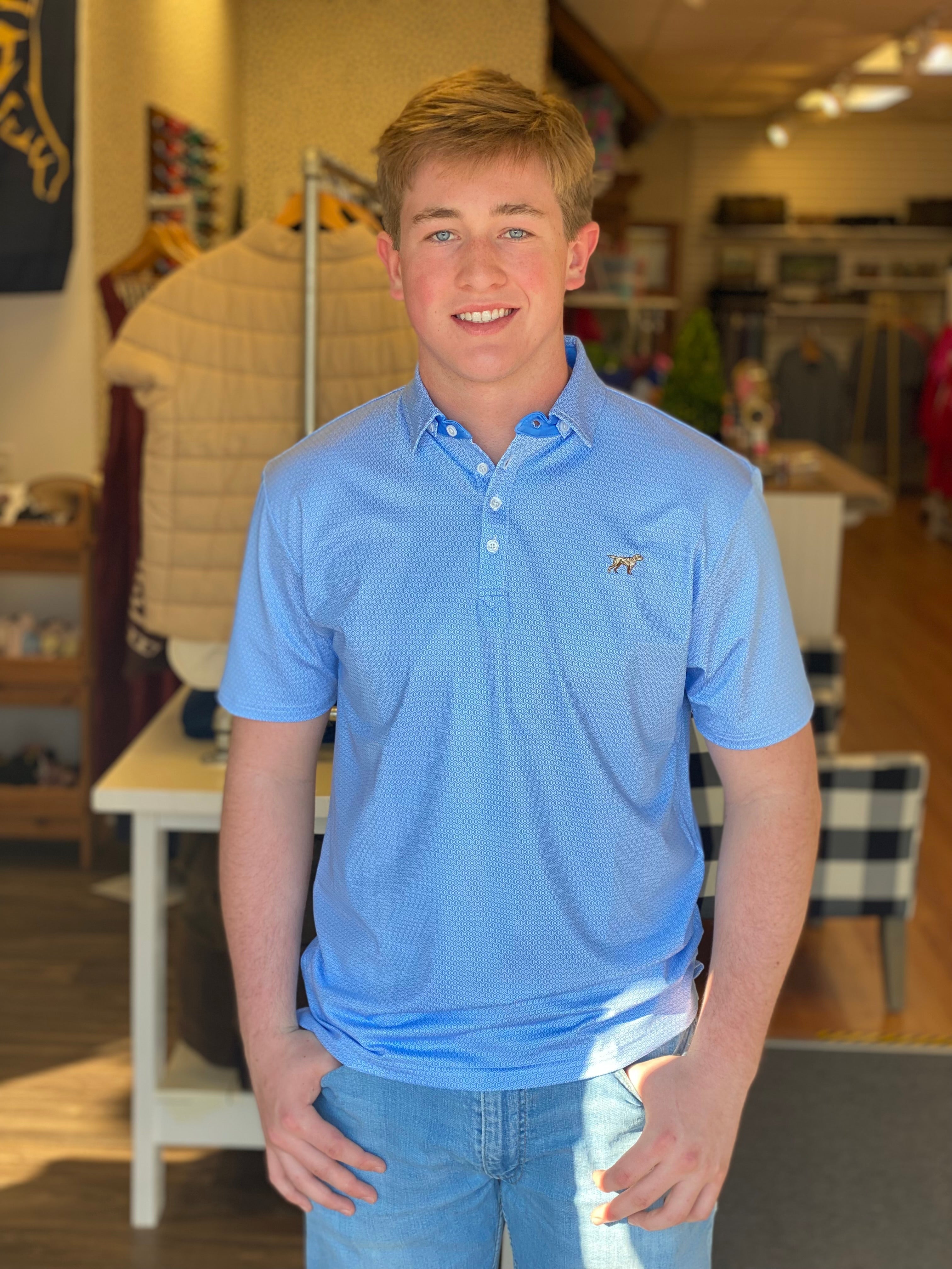 Fieldstone Diamond Polo - Blue