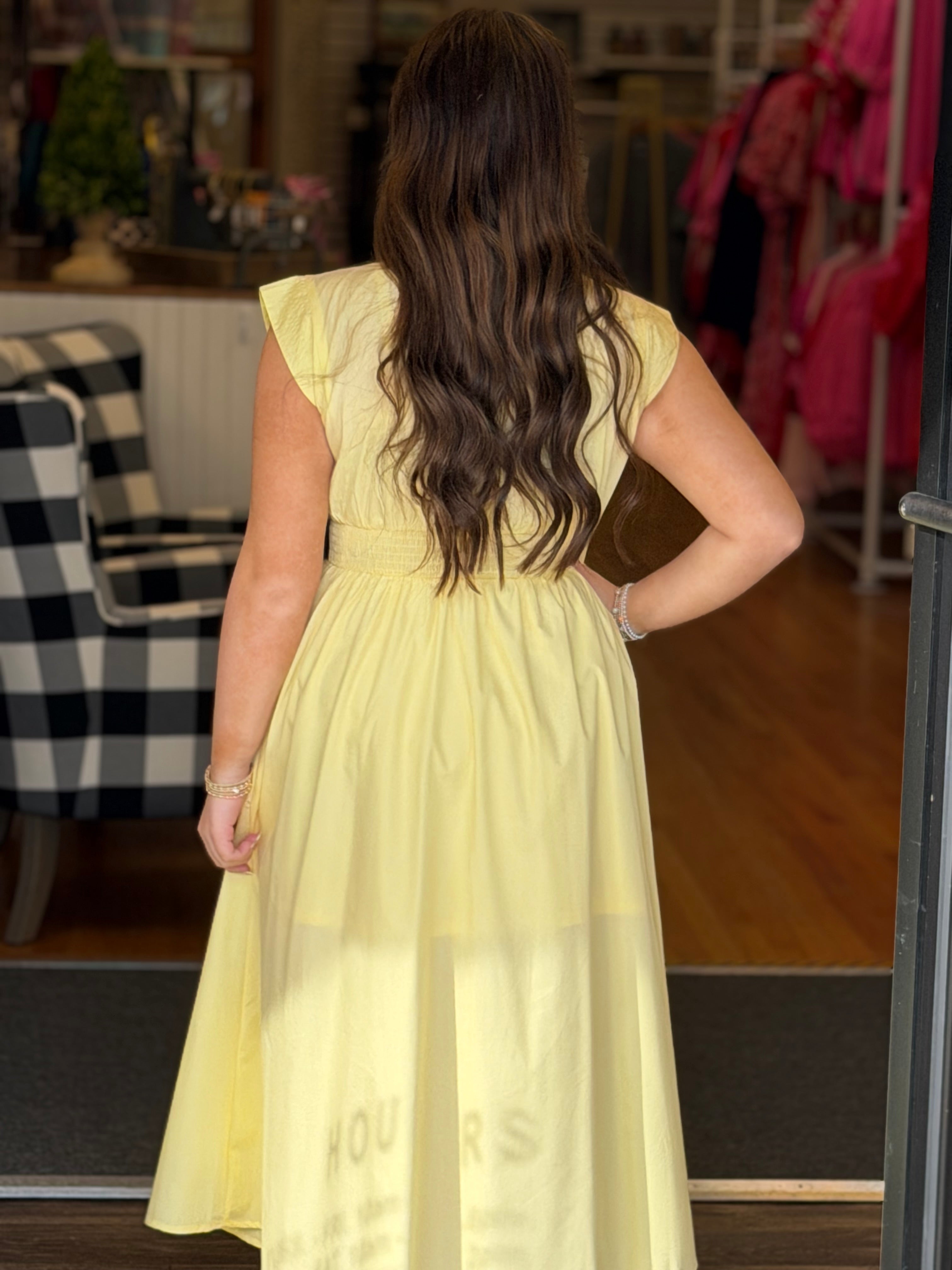 Hole In One Dress - Yellow