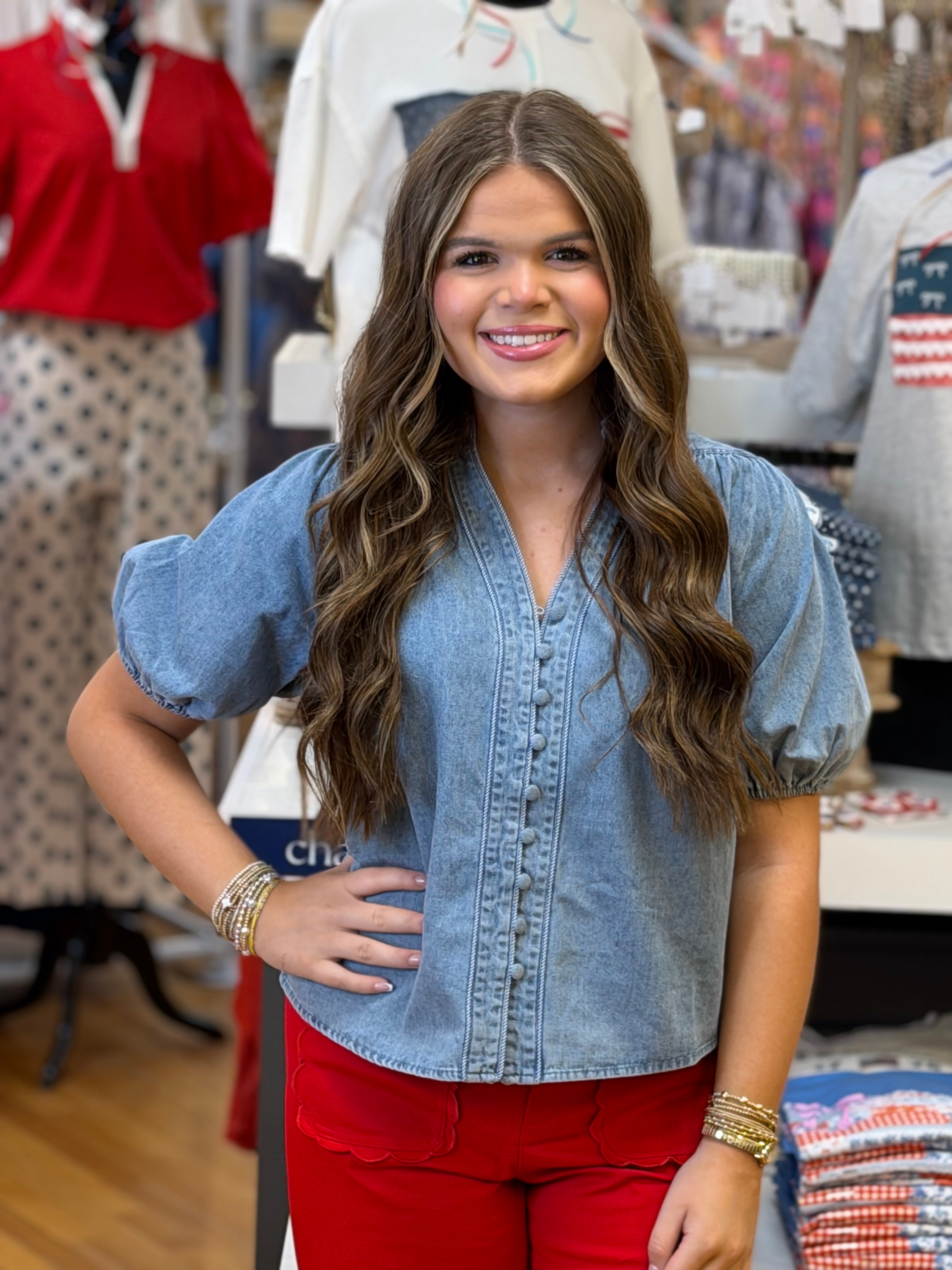 Sweet Summertime Denim Top