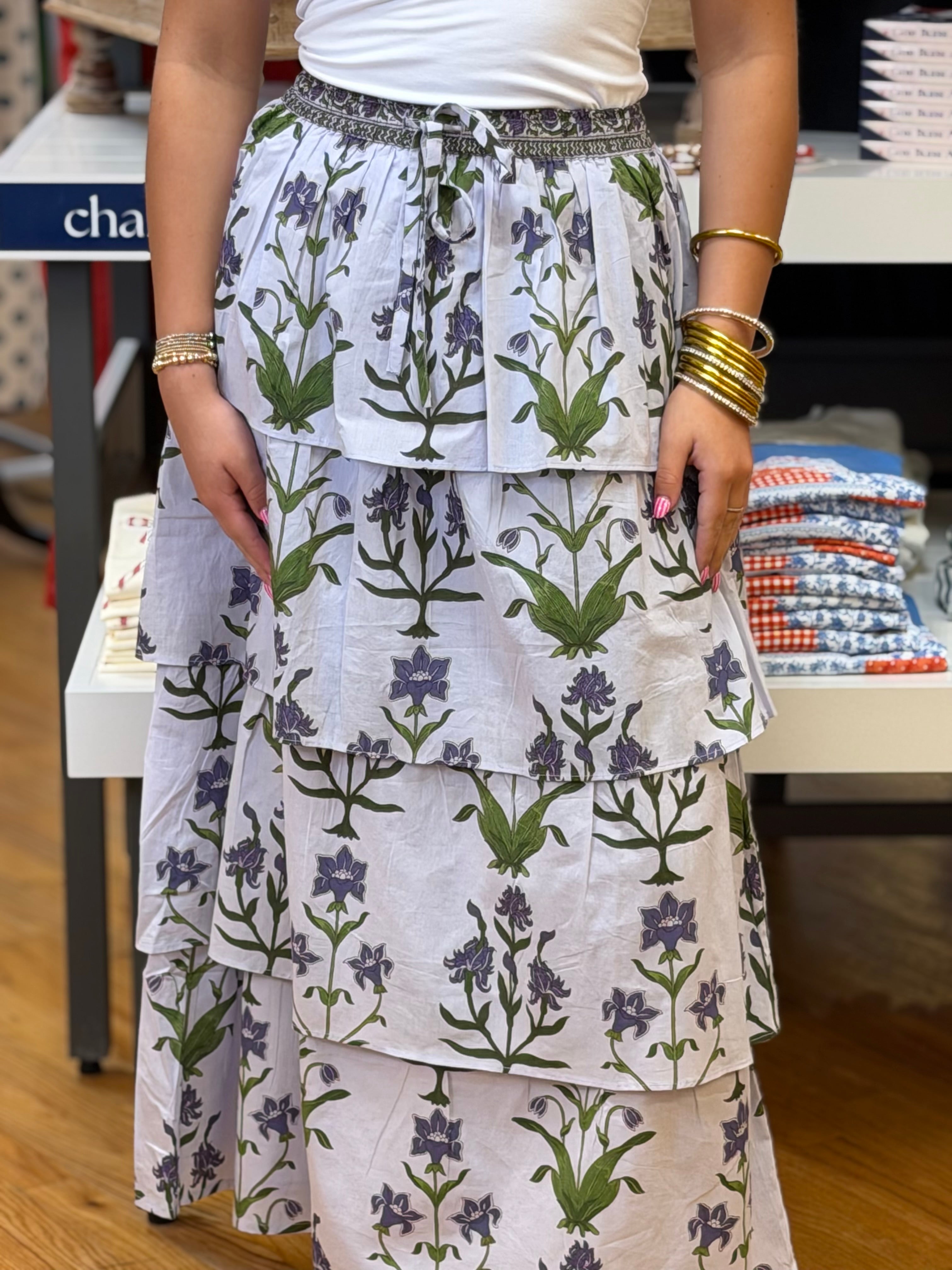 Heart of Grace Ruffle Cascade Maxi Skirt - Iris Lavender