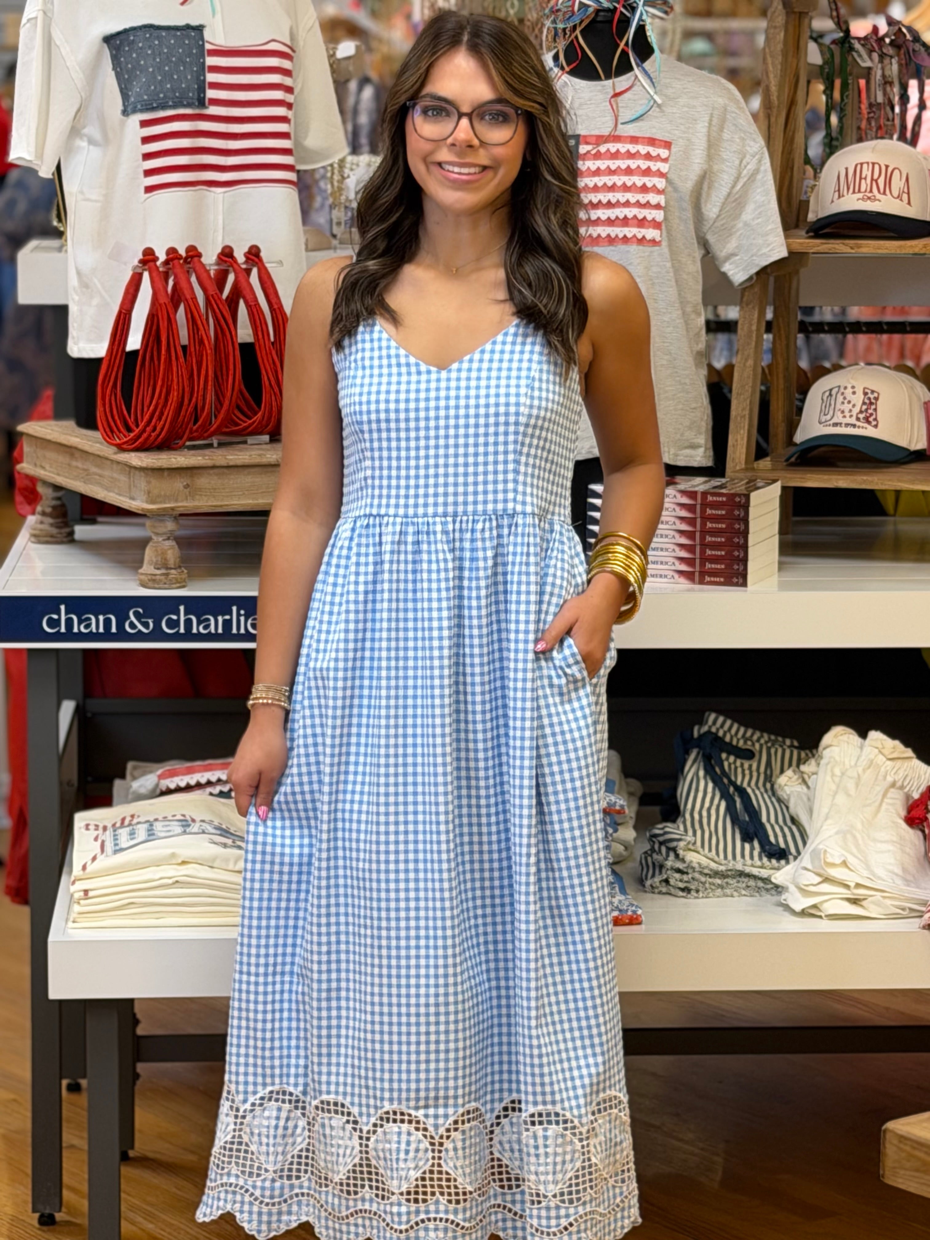 The Janet Dress - Blue and White Gingham