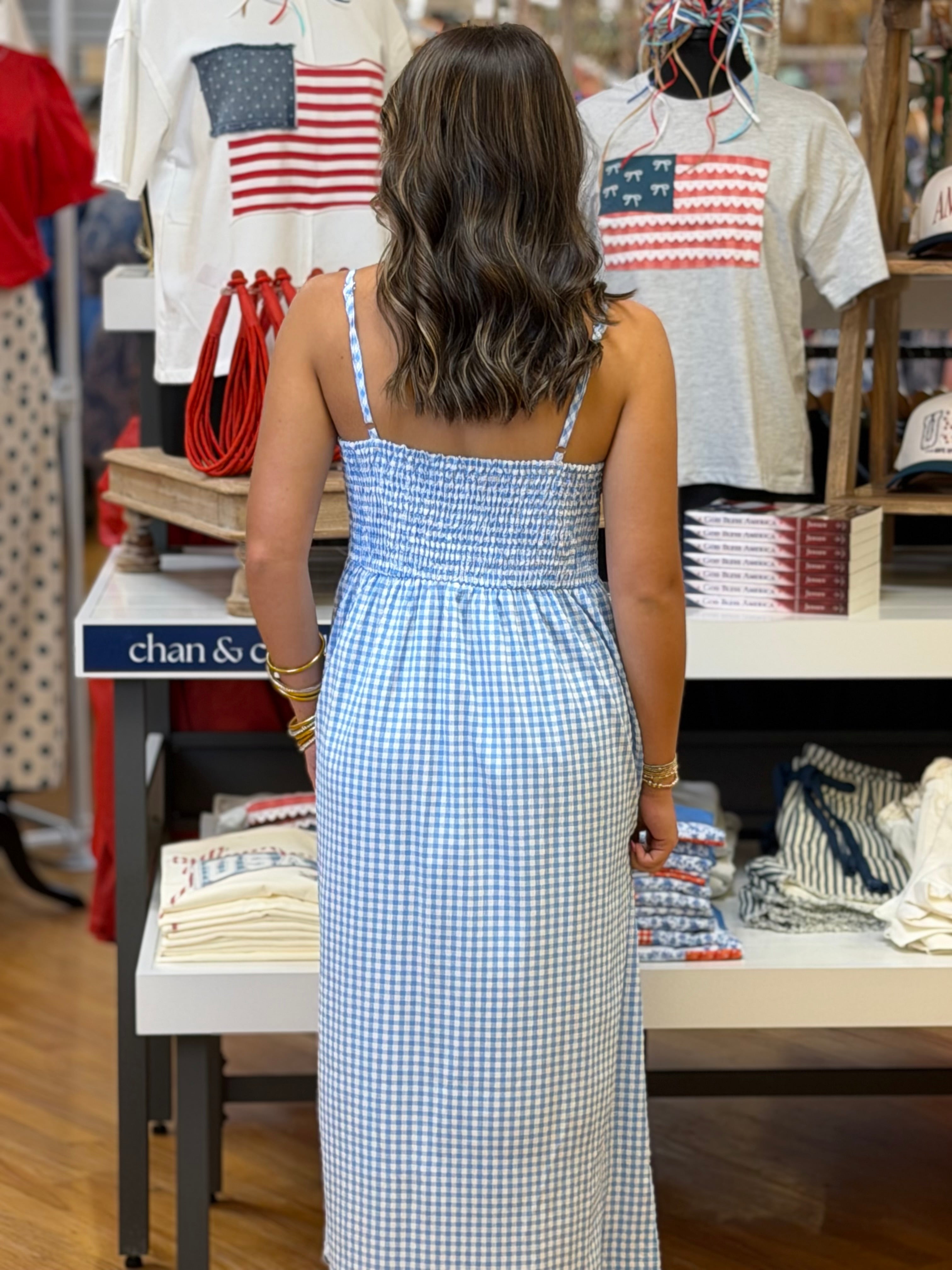 The Janet Dress - Blue and White Gingham