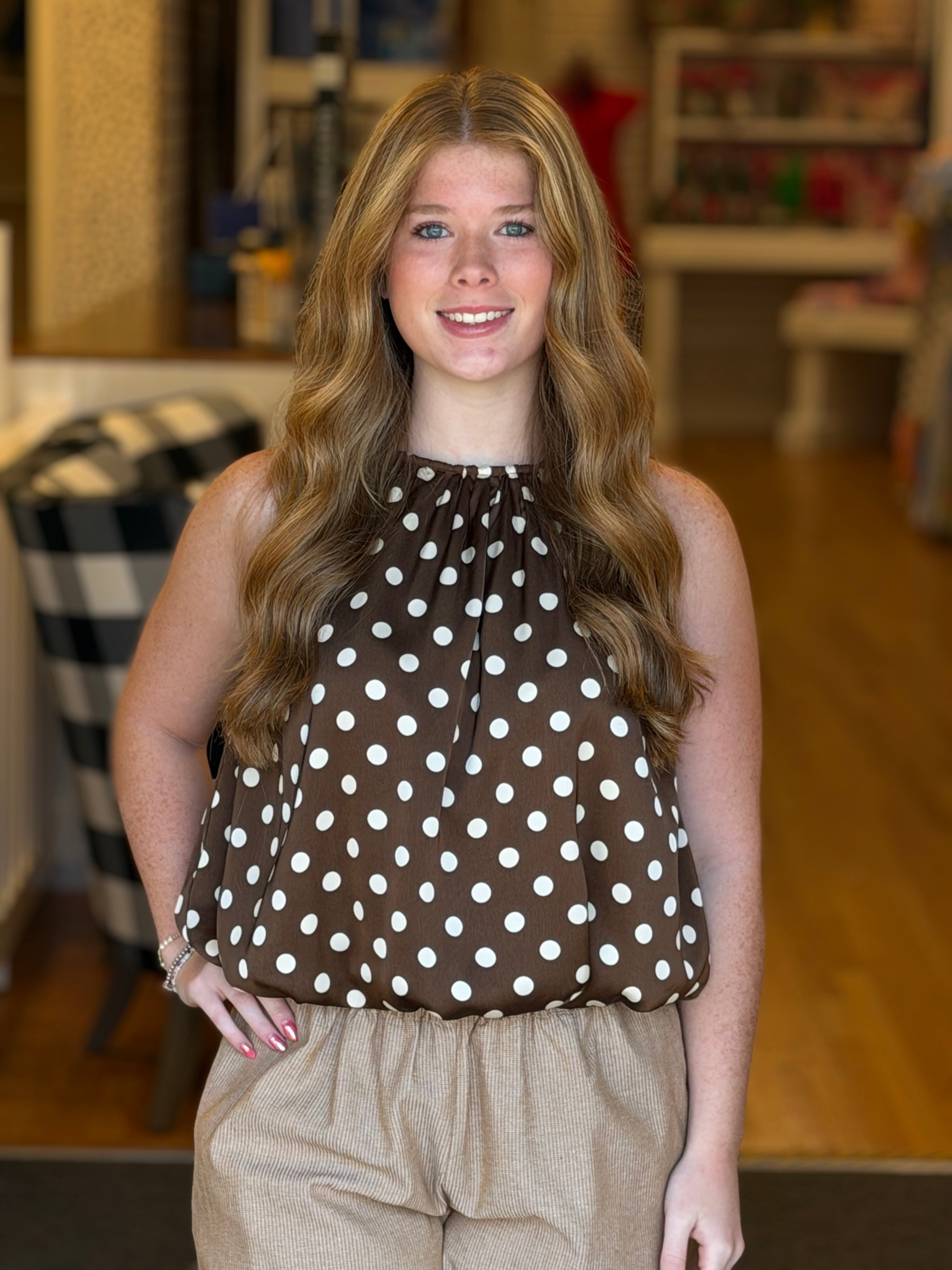 Fall In Love Top - Brown and White