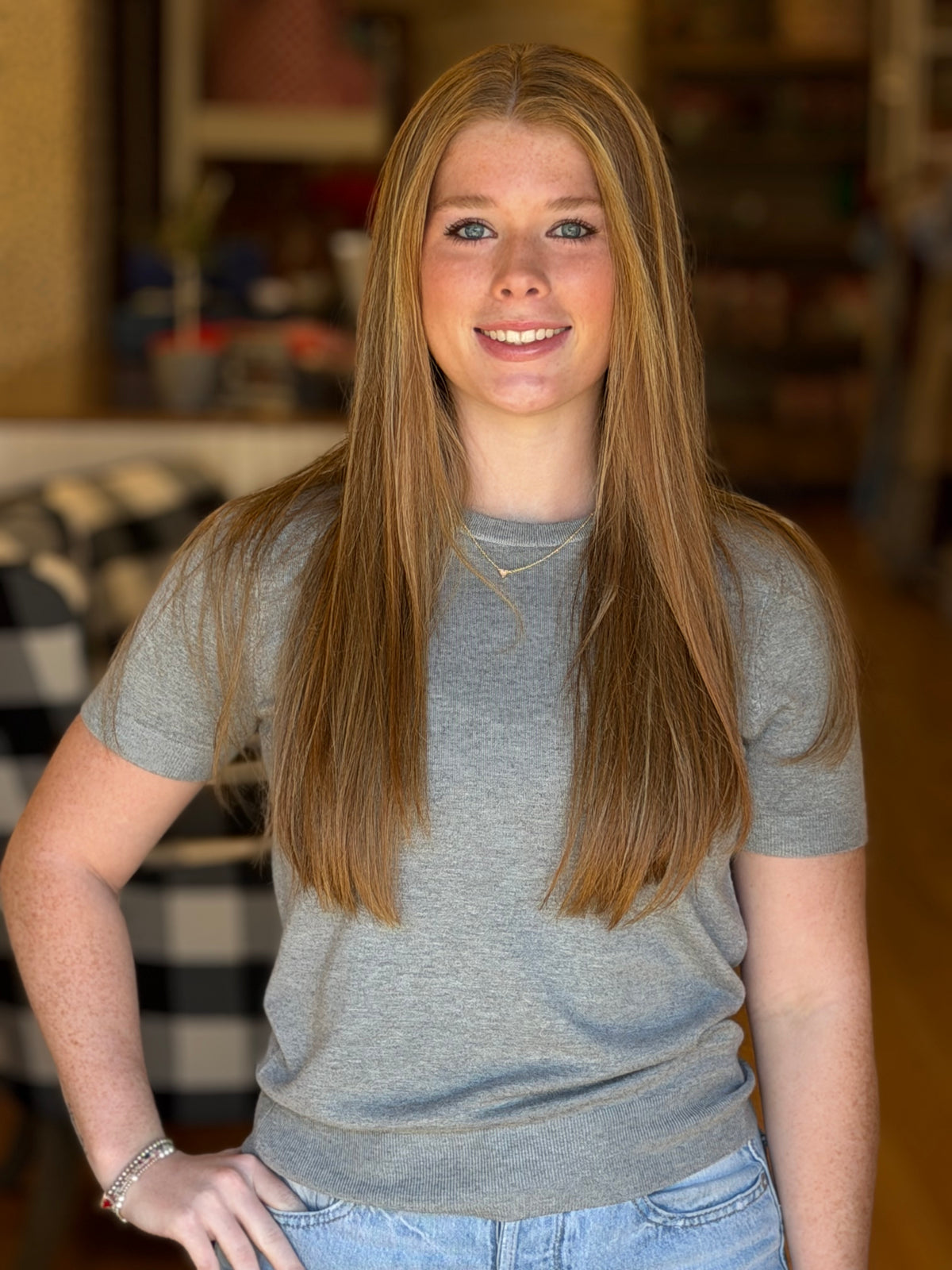 Ultra Soft, Basic Sweater Tee - Heathered Grey