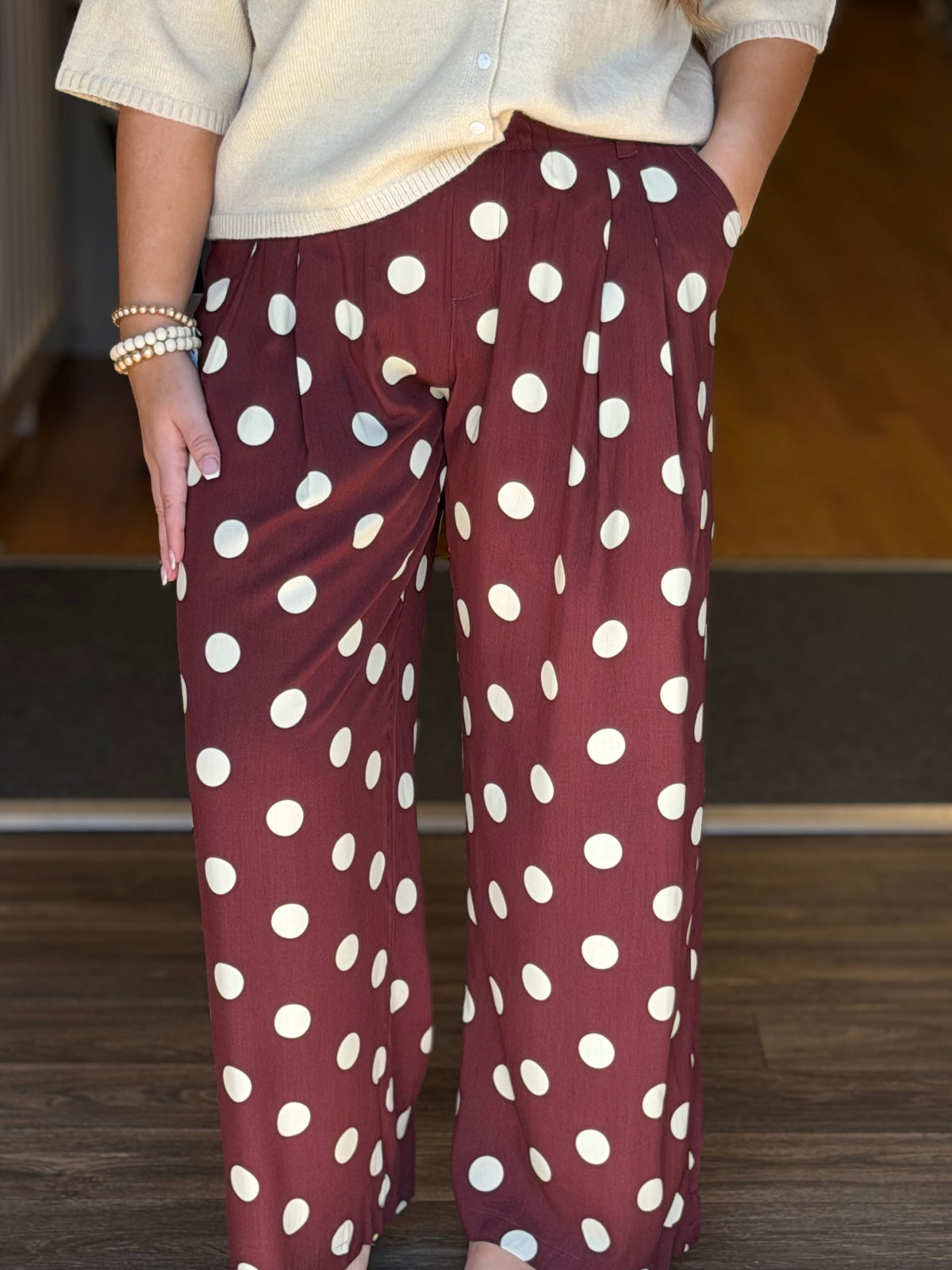 High Waisted Polka Dot Pants