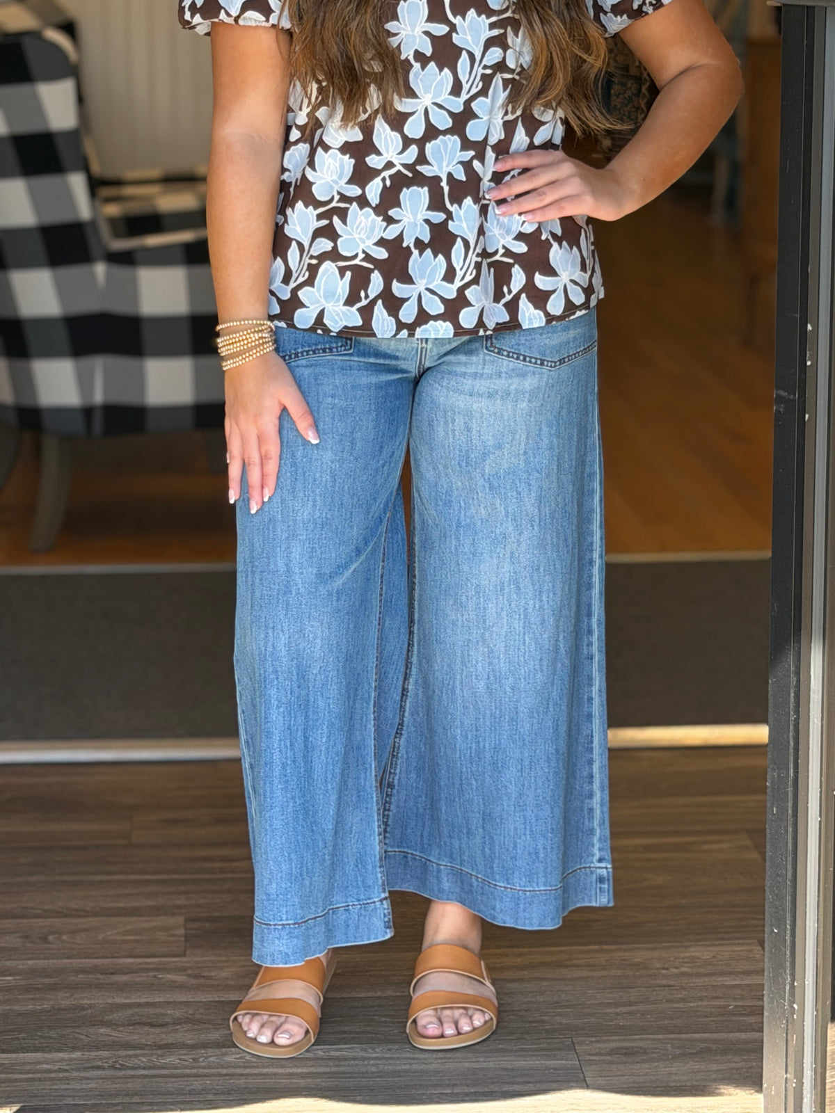 Wide Leg Denim Pants