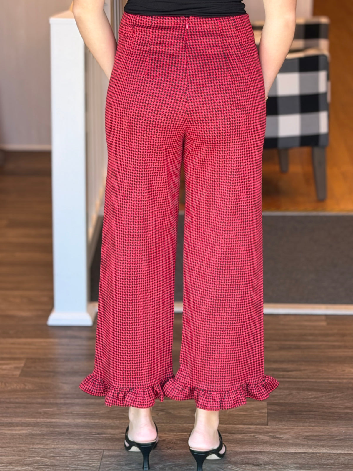 Houndstooth Ruffle Hem