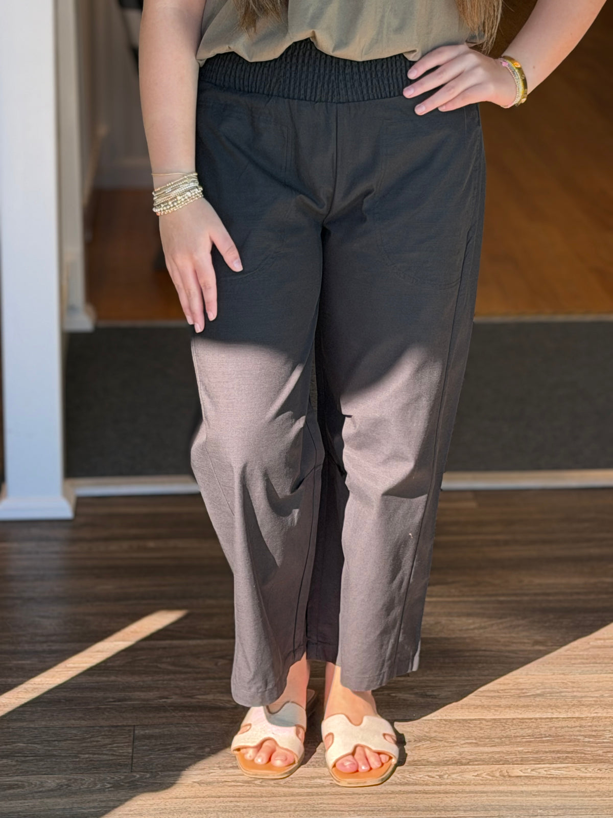 Soft Washed Smocked Solid Pants