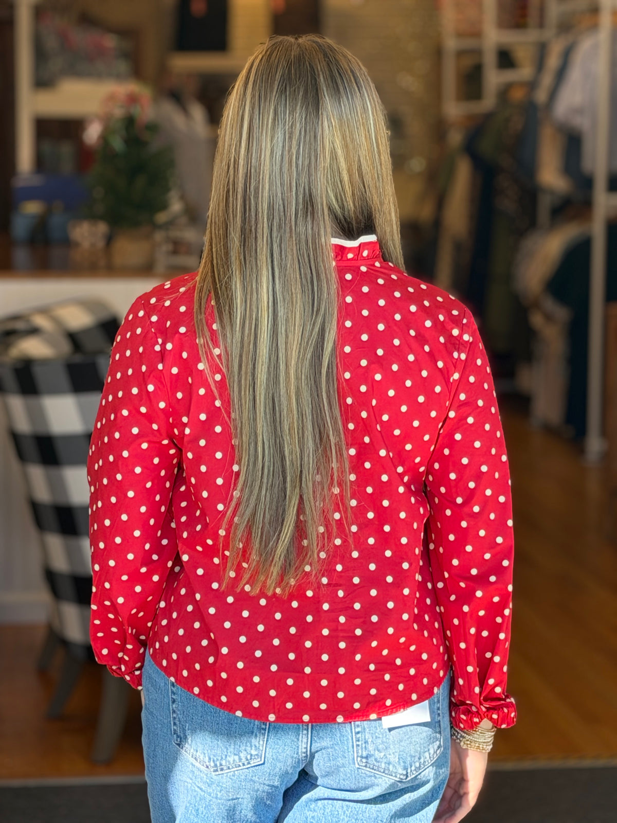 Big Business Top - Cranberry and Ivory