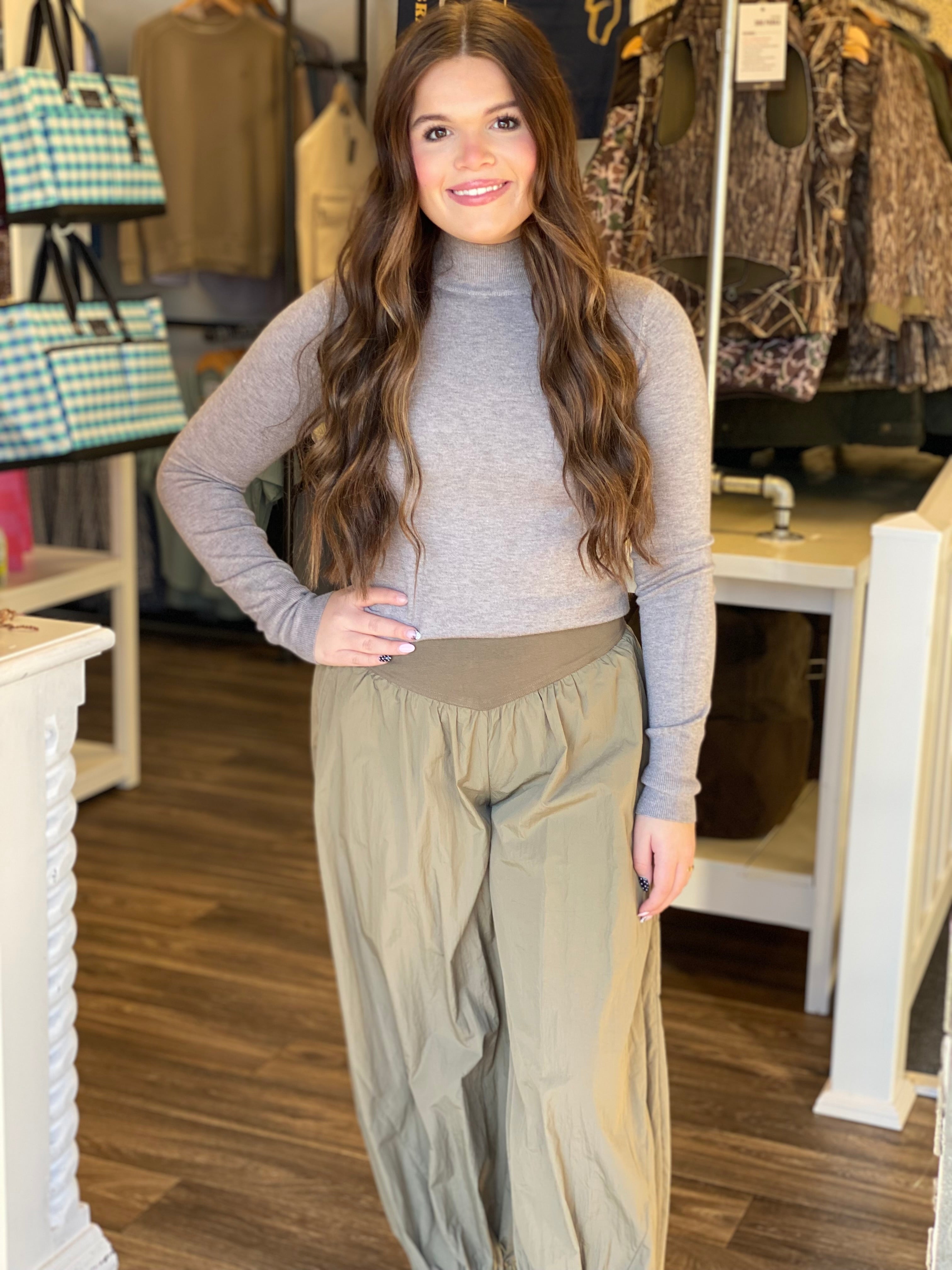 Parachute Style Joggers - Olive