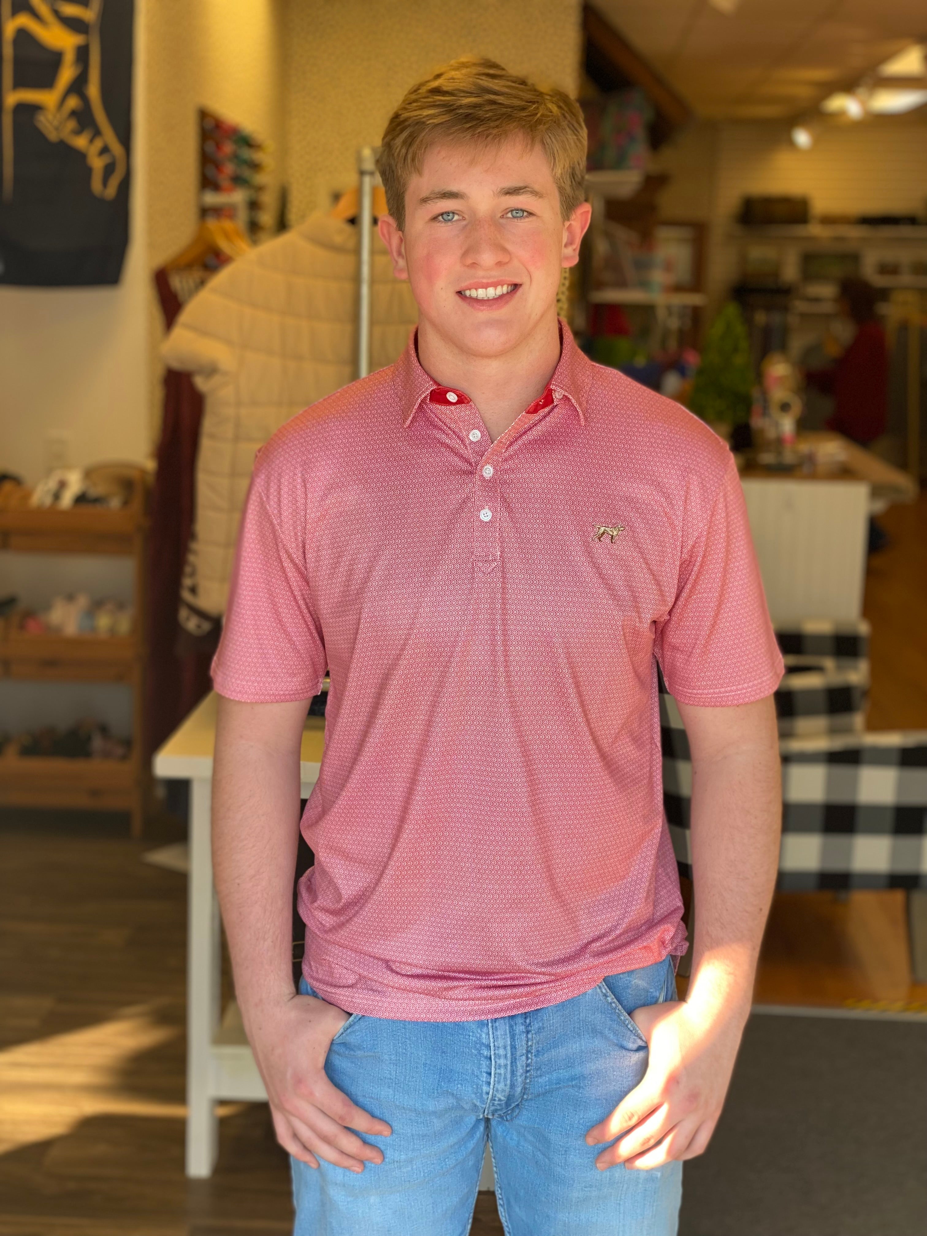 Fieldstone Diamond Polo - Red