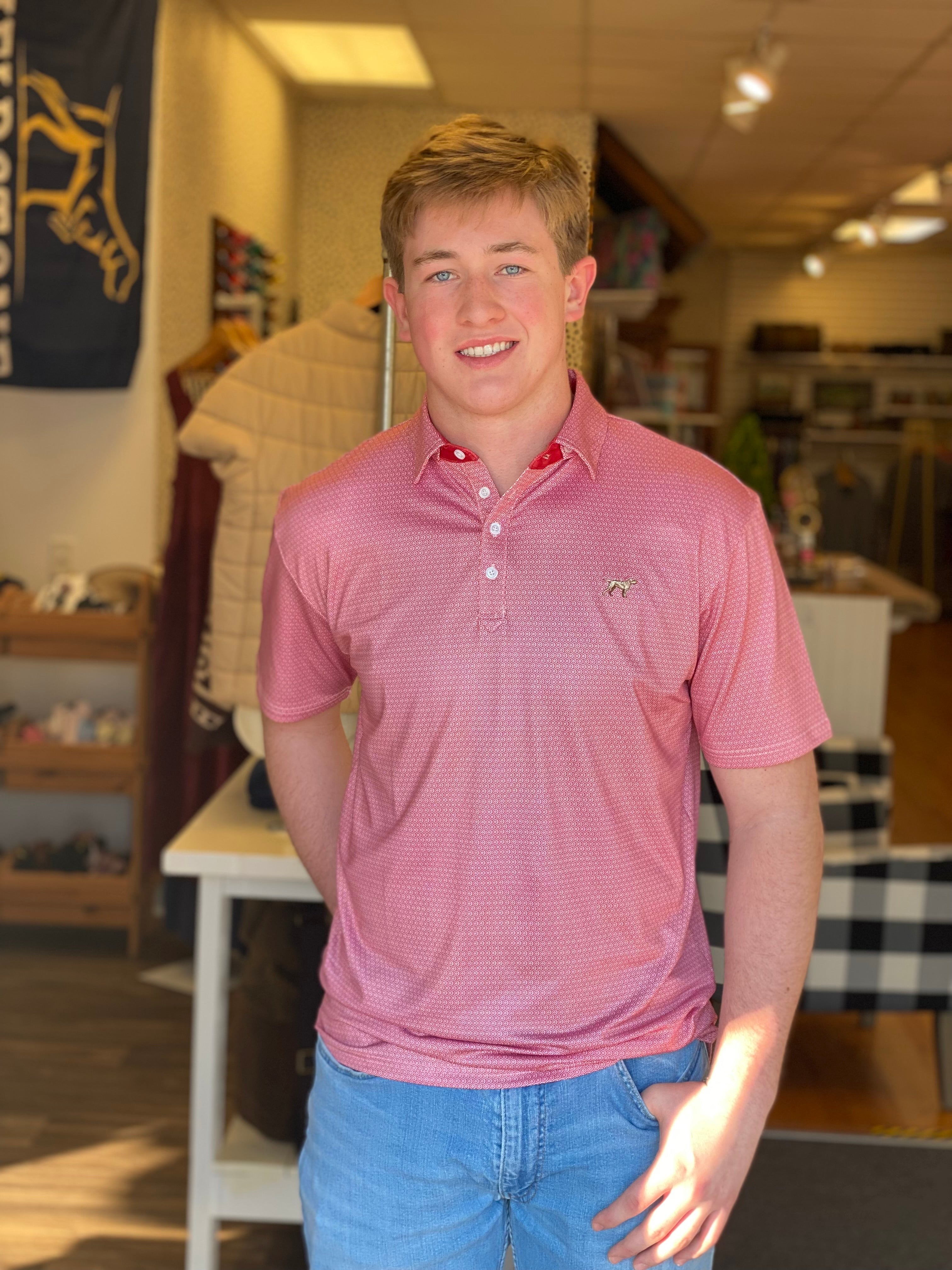 Fieldstone Diamond Polo - Red