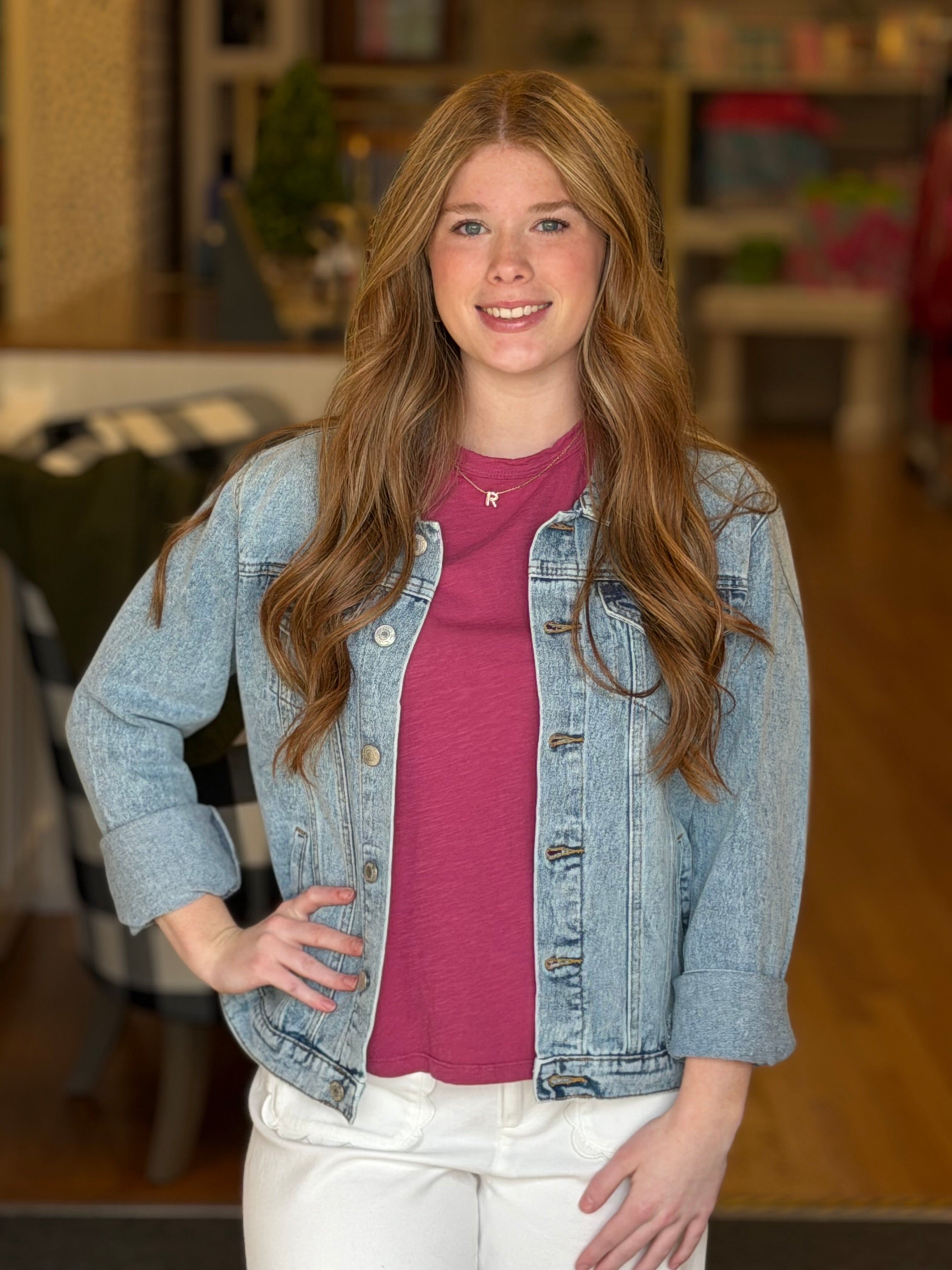 Casual Cotton Denim Jacket - Light Blue