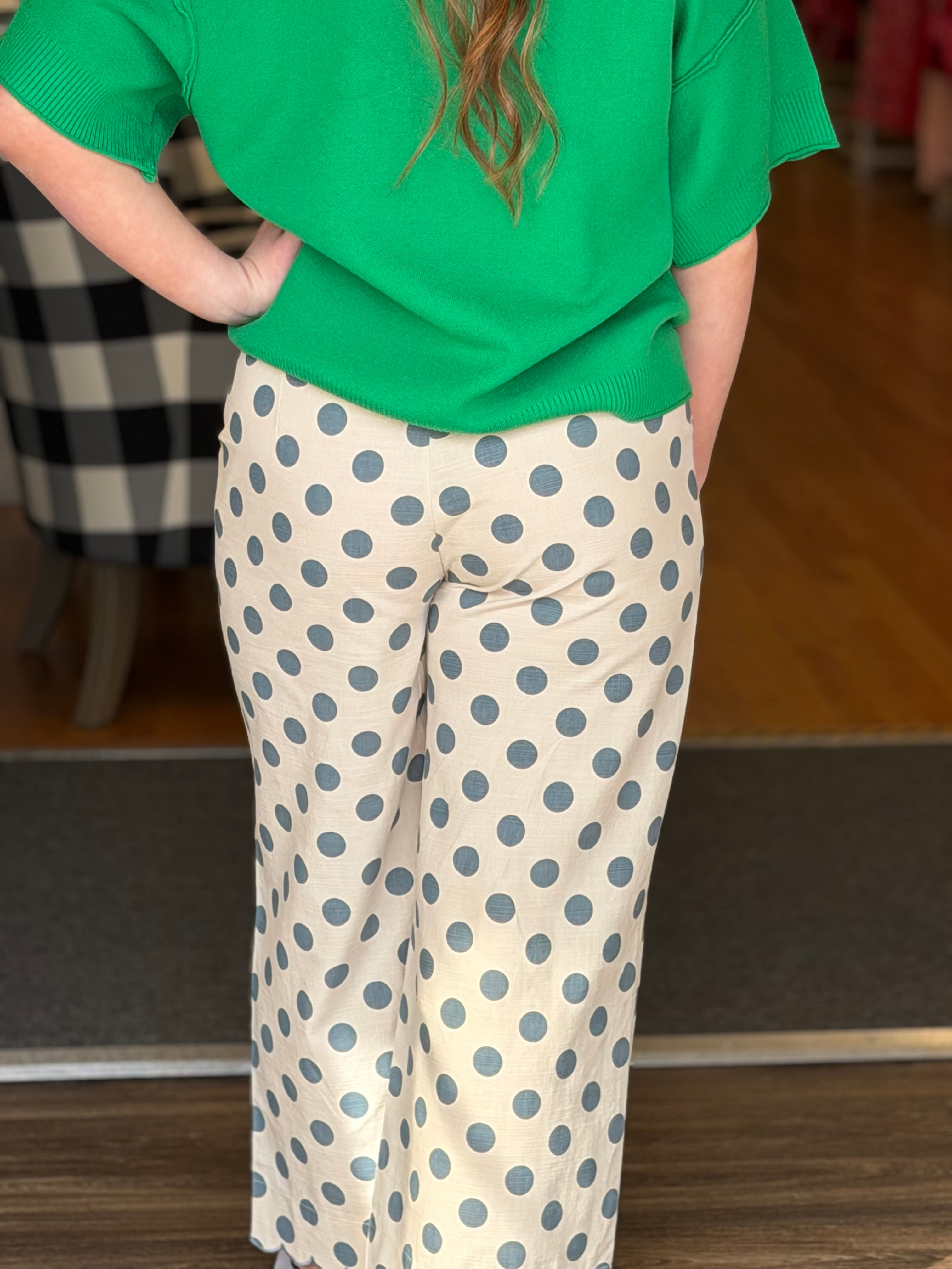 Perfect Polka Dot Pants - Blue