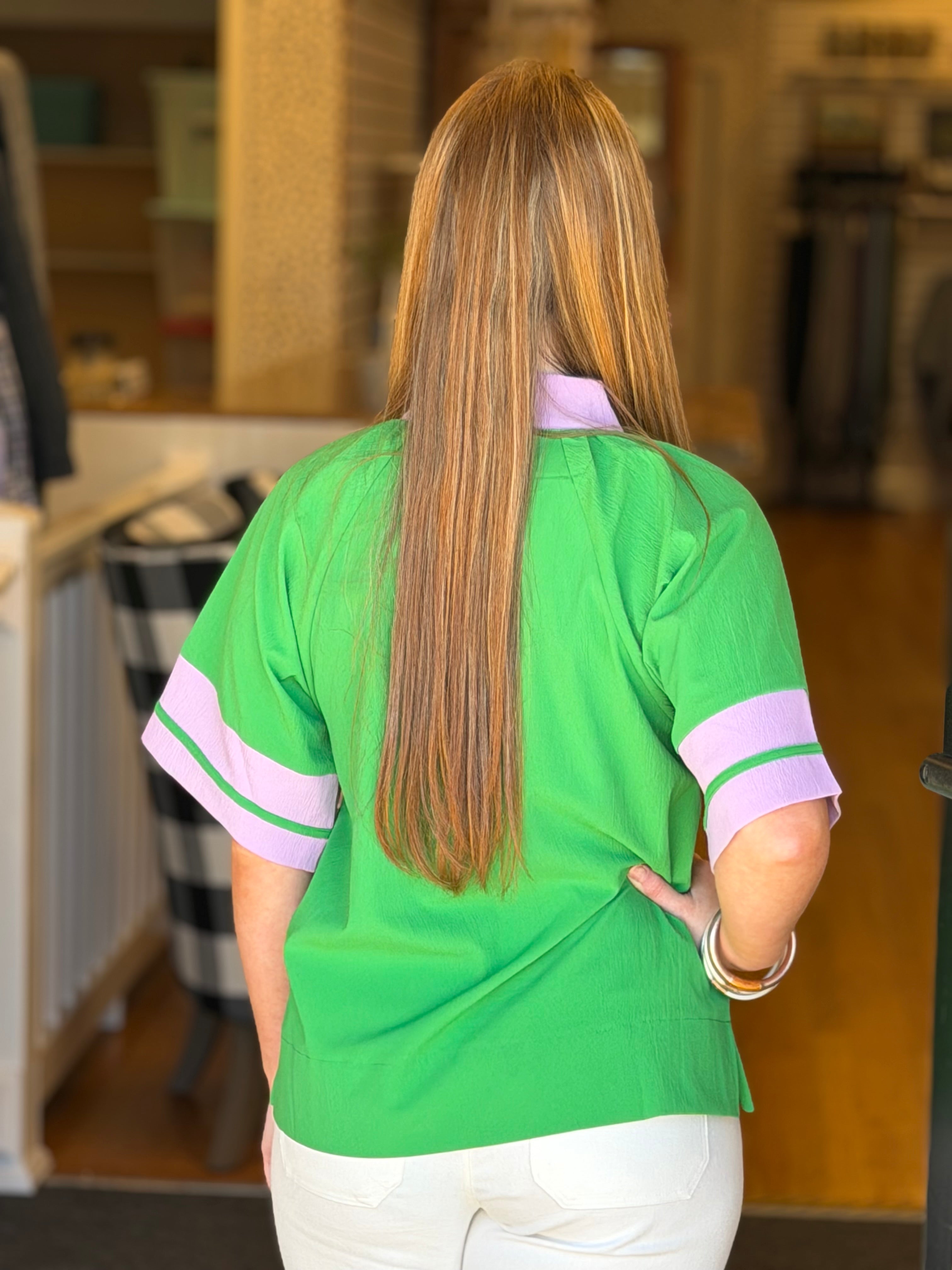 Sunday Best Top - Green and Purple
