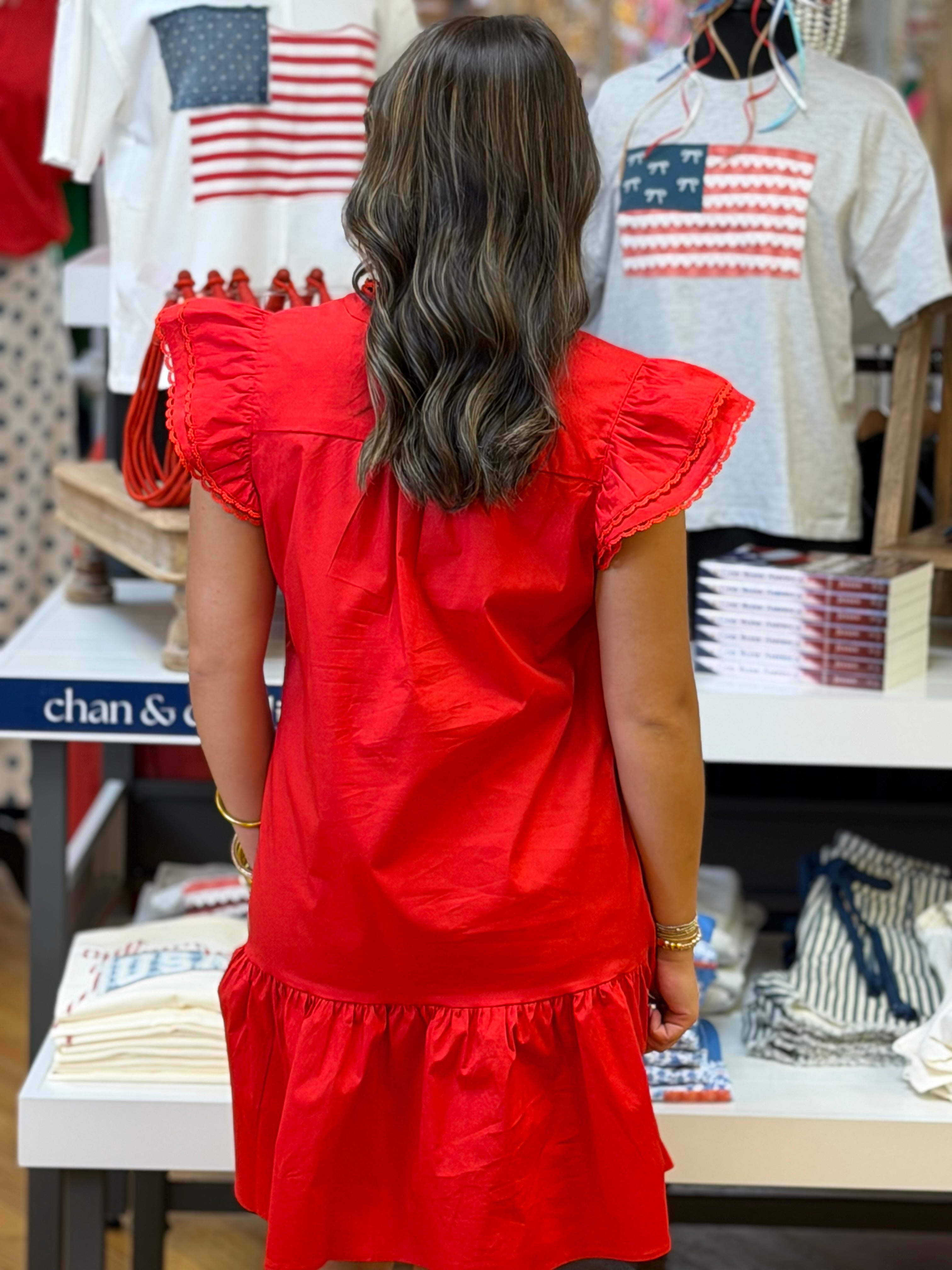 Mary Square Sierra Dress in Red