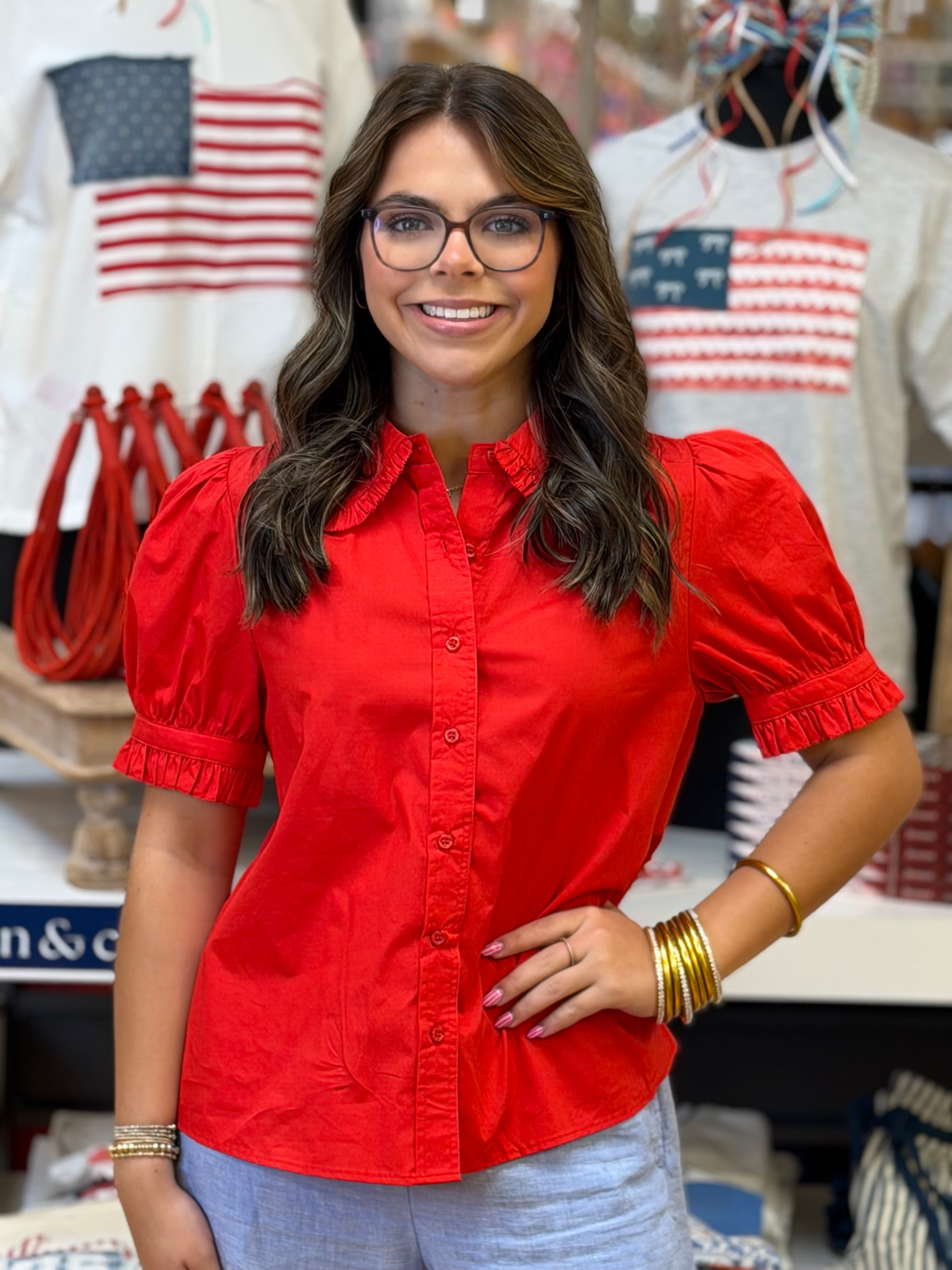 Fun and Flirty Top- Red