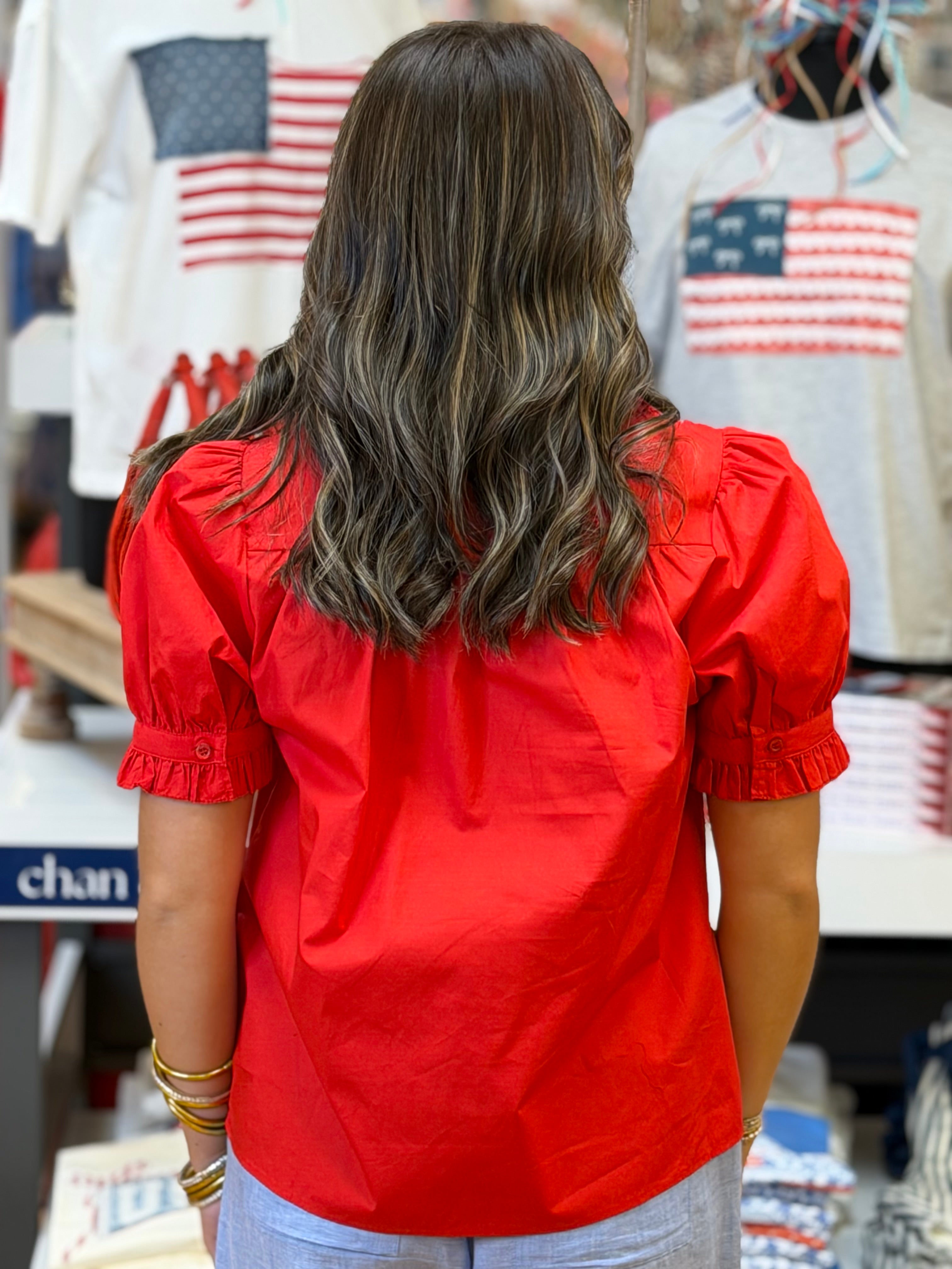 Fun and Flirty Top- Red