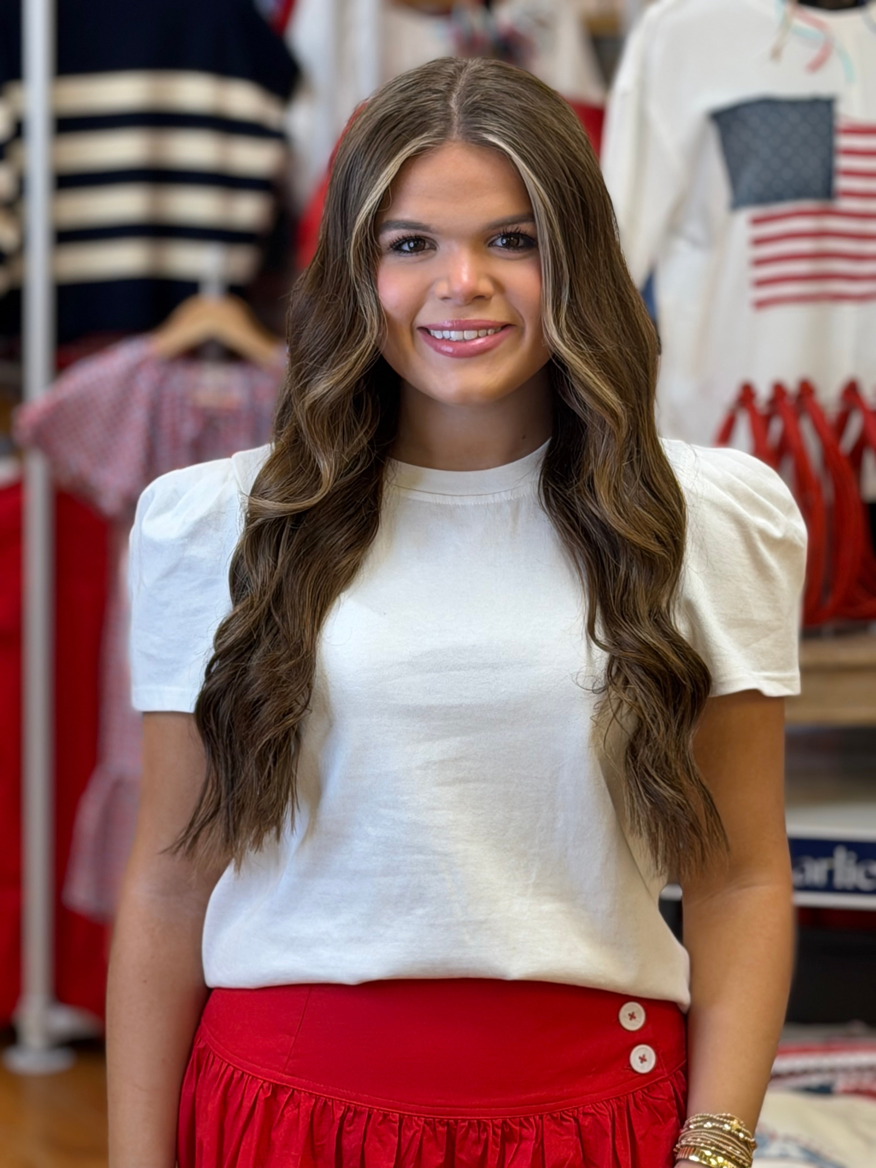 Mary Square Larissa Tee in White