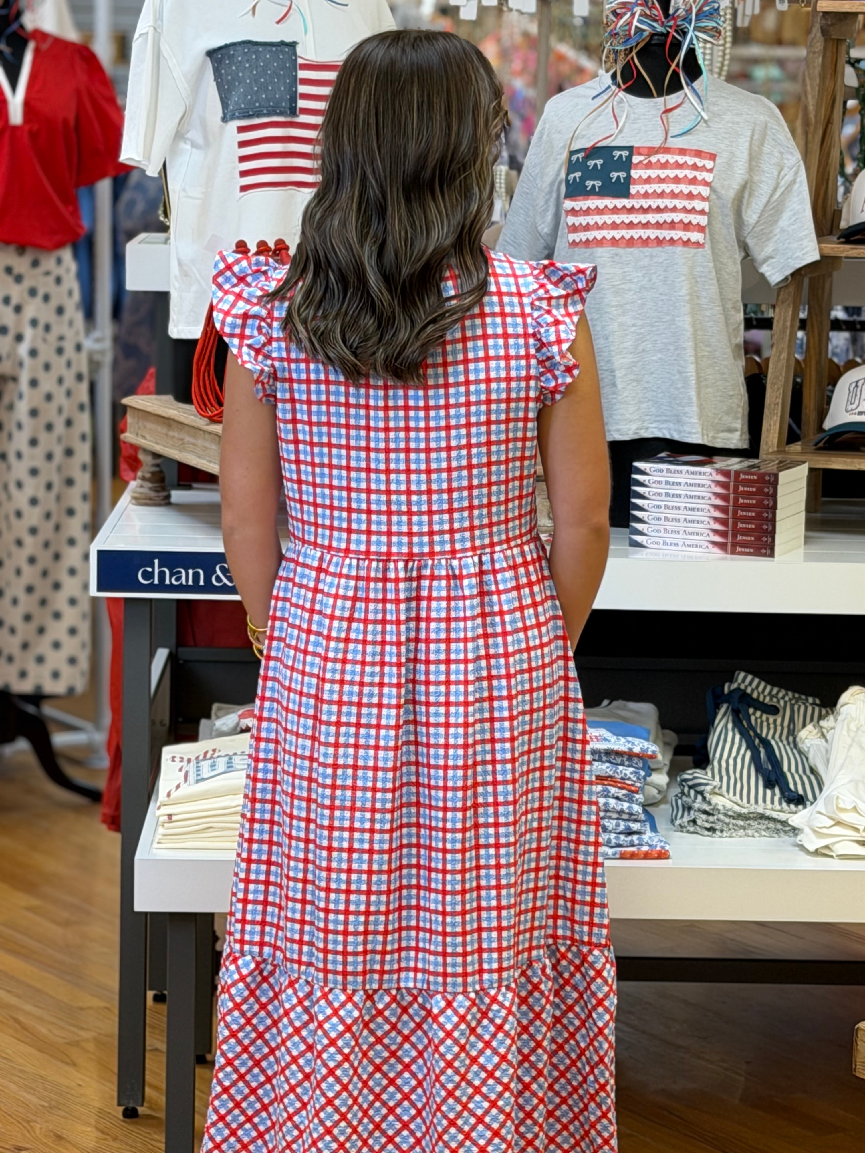 Mary Square Riley Dress in Gingham