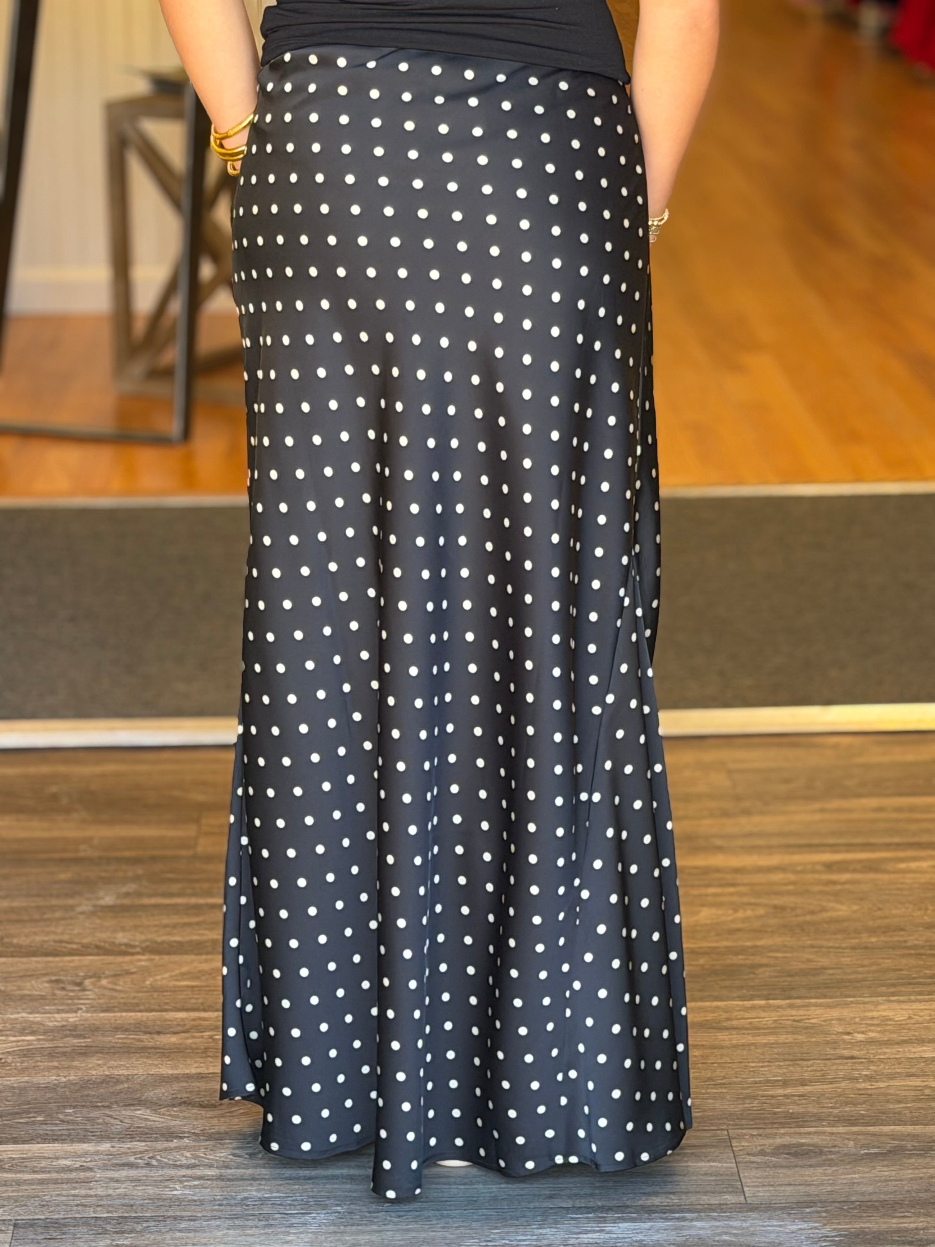 Hold Me Closer Skirt in Black and White Polka Dot
