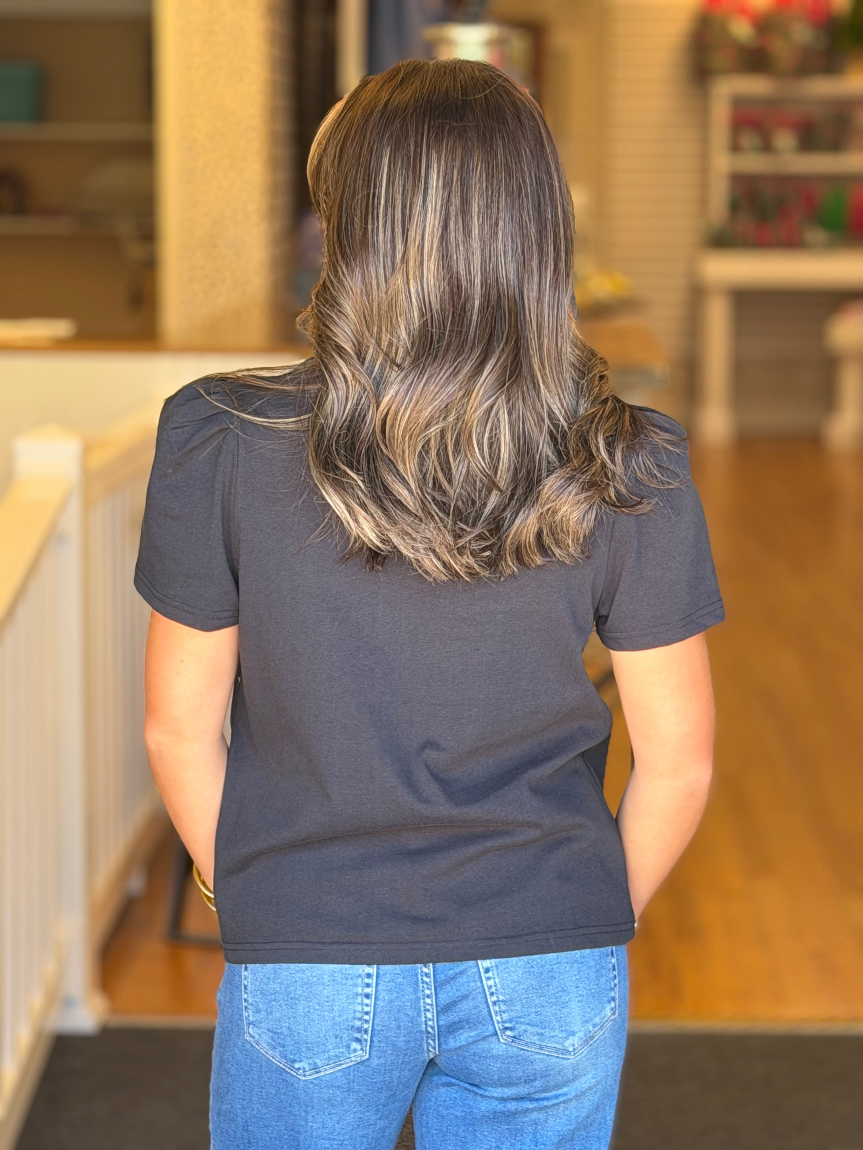 Mary Square Larissa Tee in Black