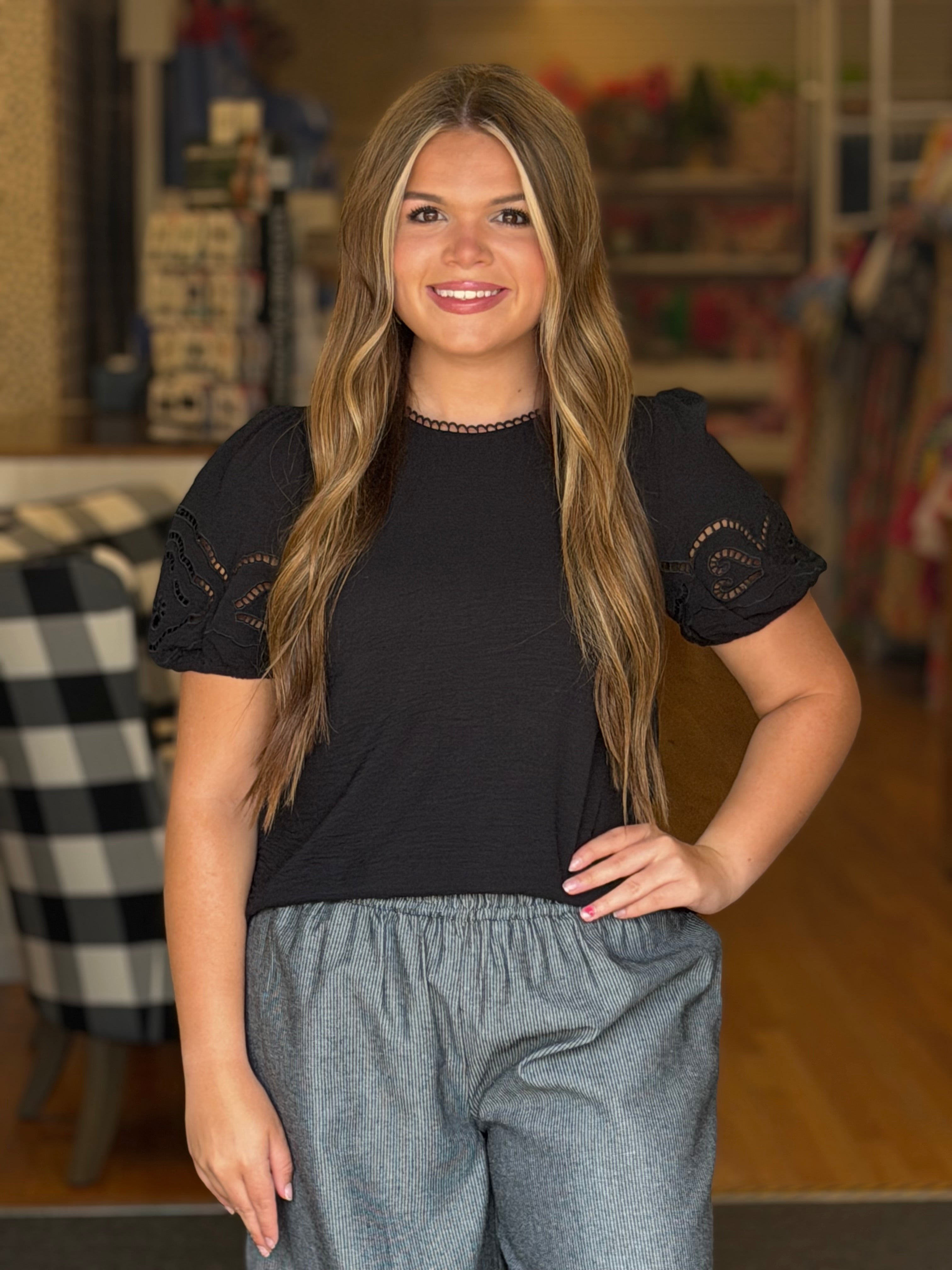 Mary Square Haley Top - Black