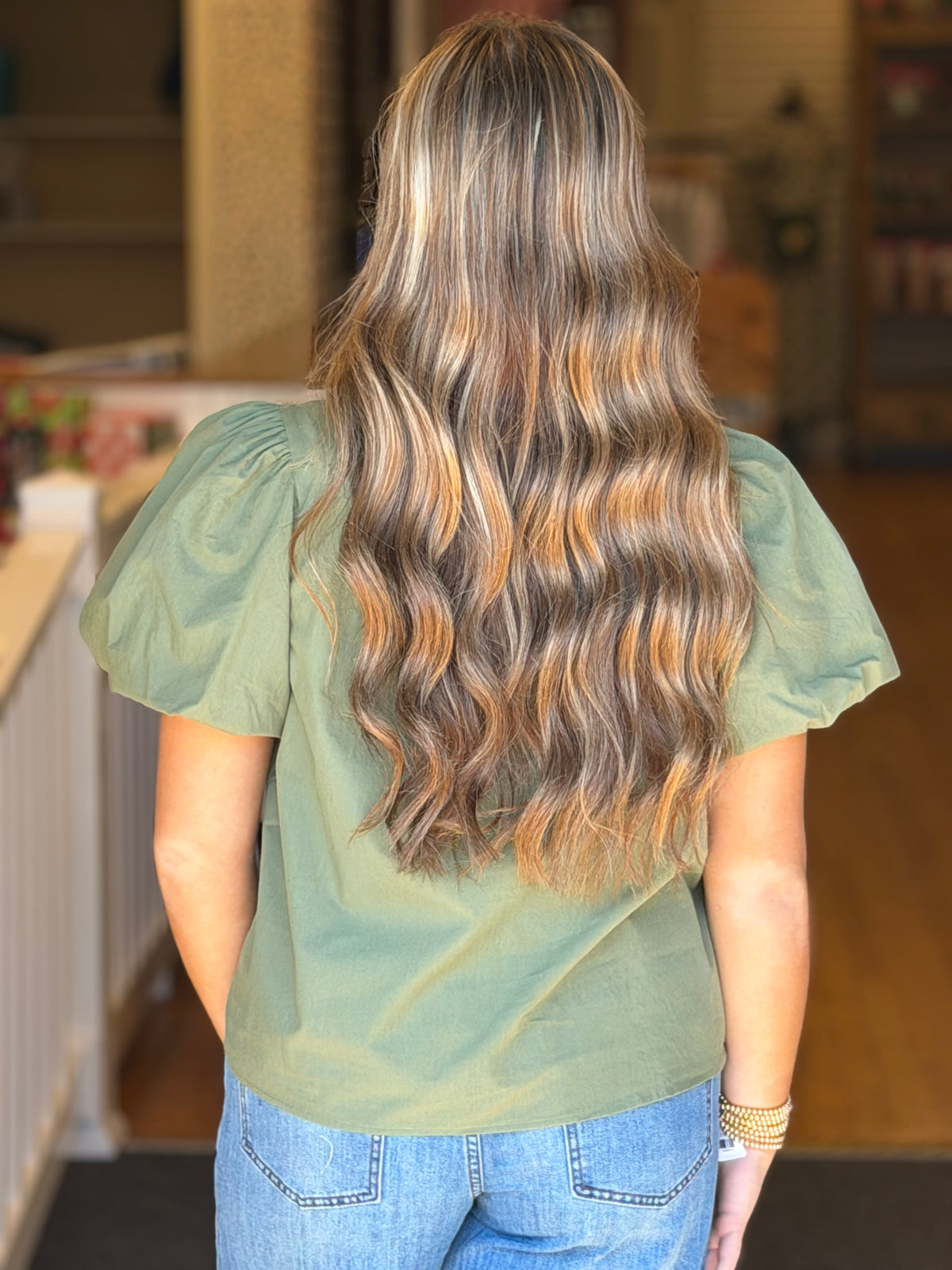 Mary Square Makayla Top - Olive