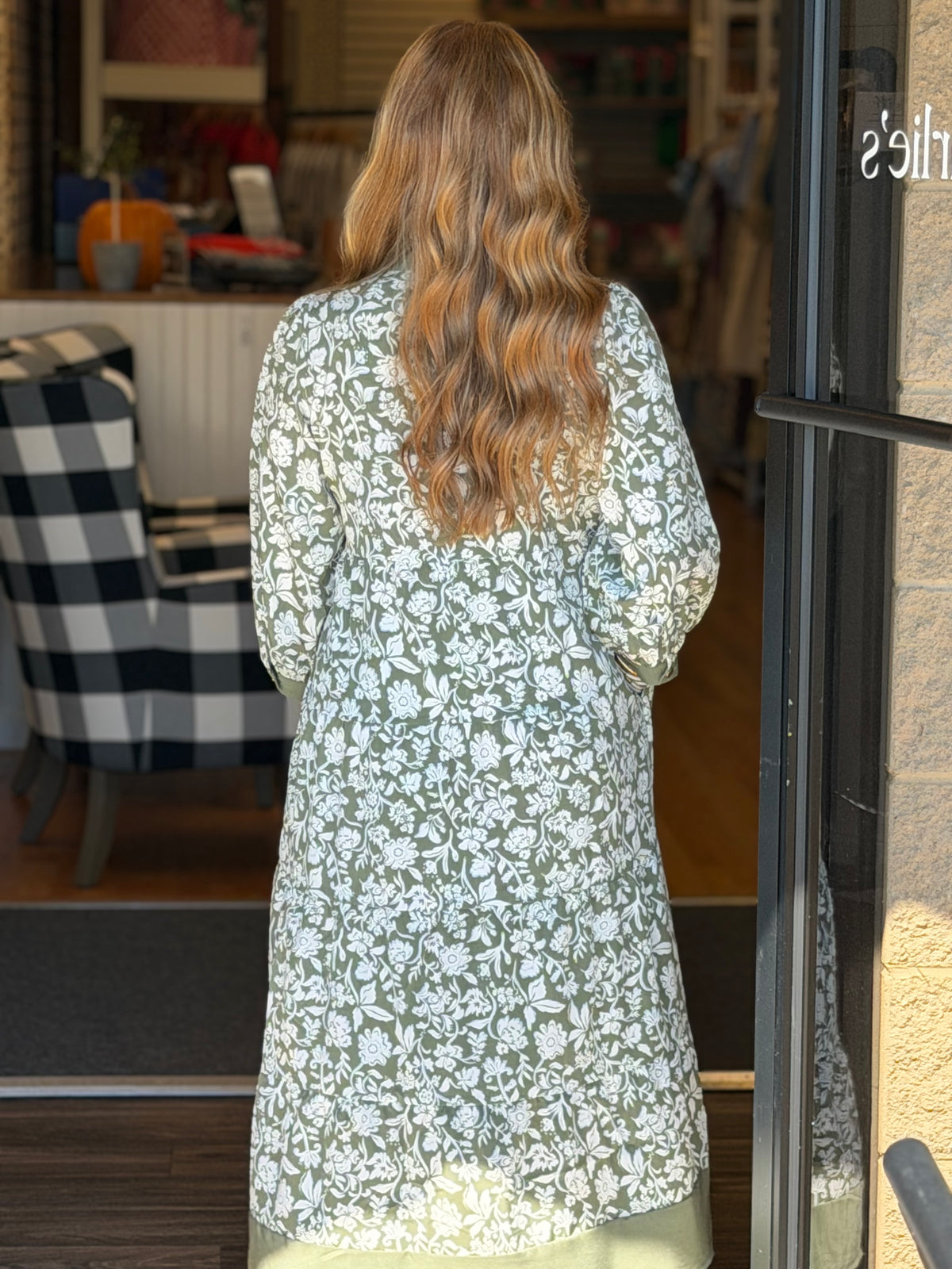 Mary Square Cameron Dress - Painted Trillium Olive