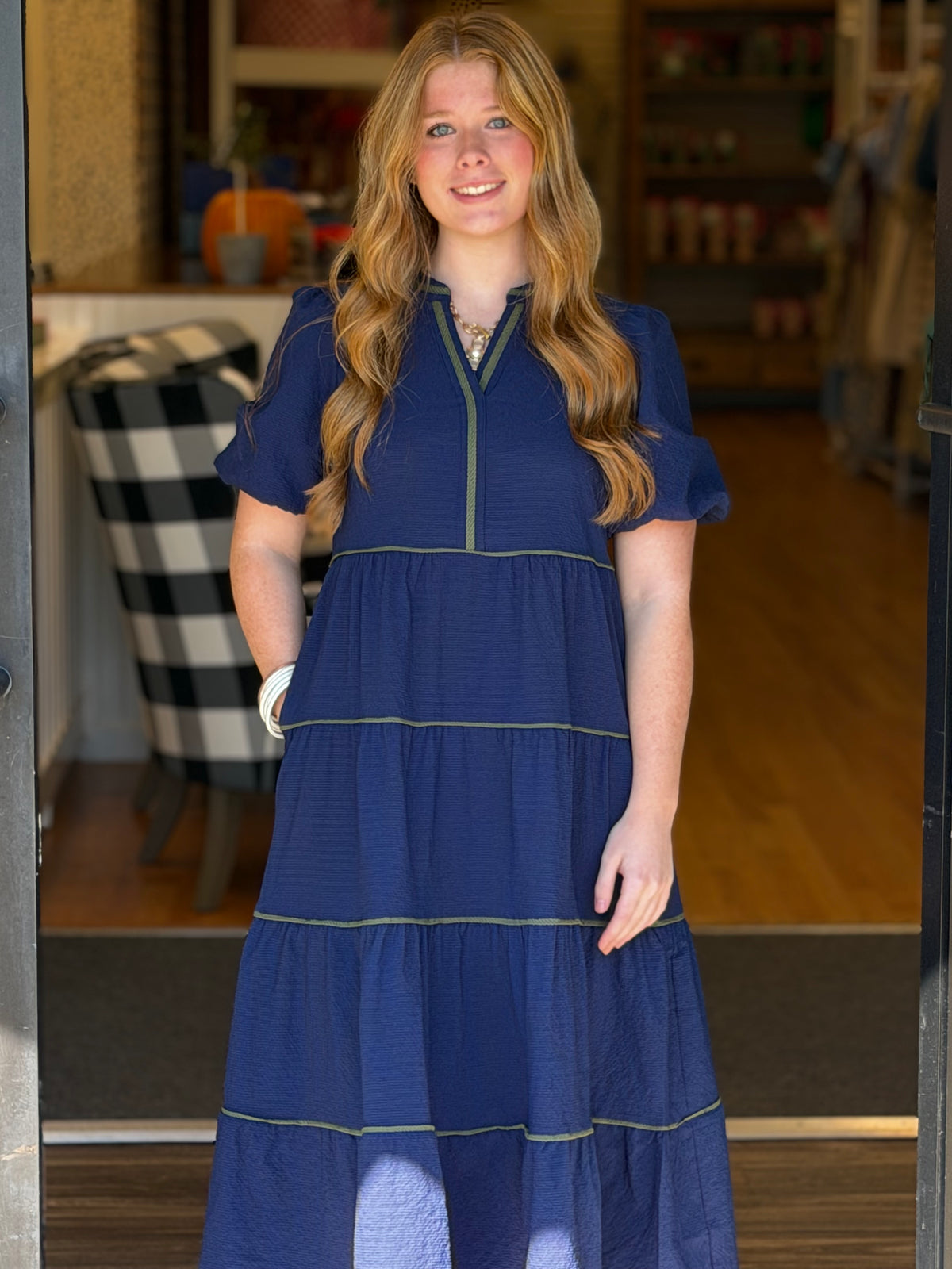 Mary Square Kinsley Dress - Navy