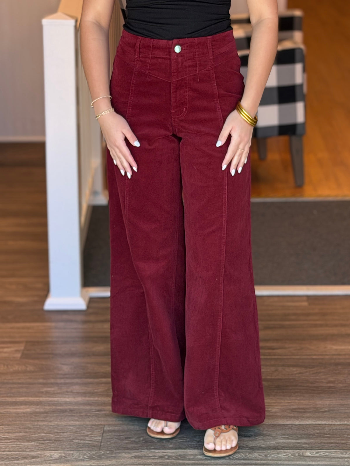 Crimson Corduroy Pants