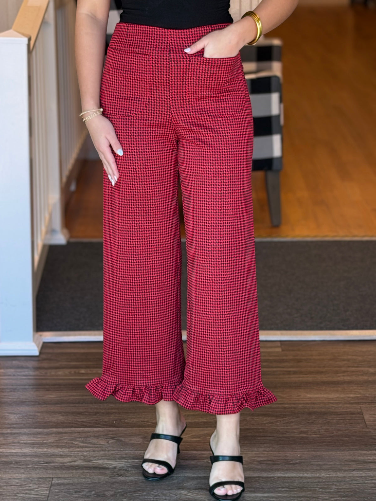 Houndstooth Ruffle Hem