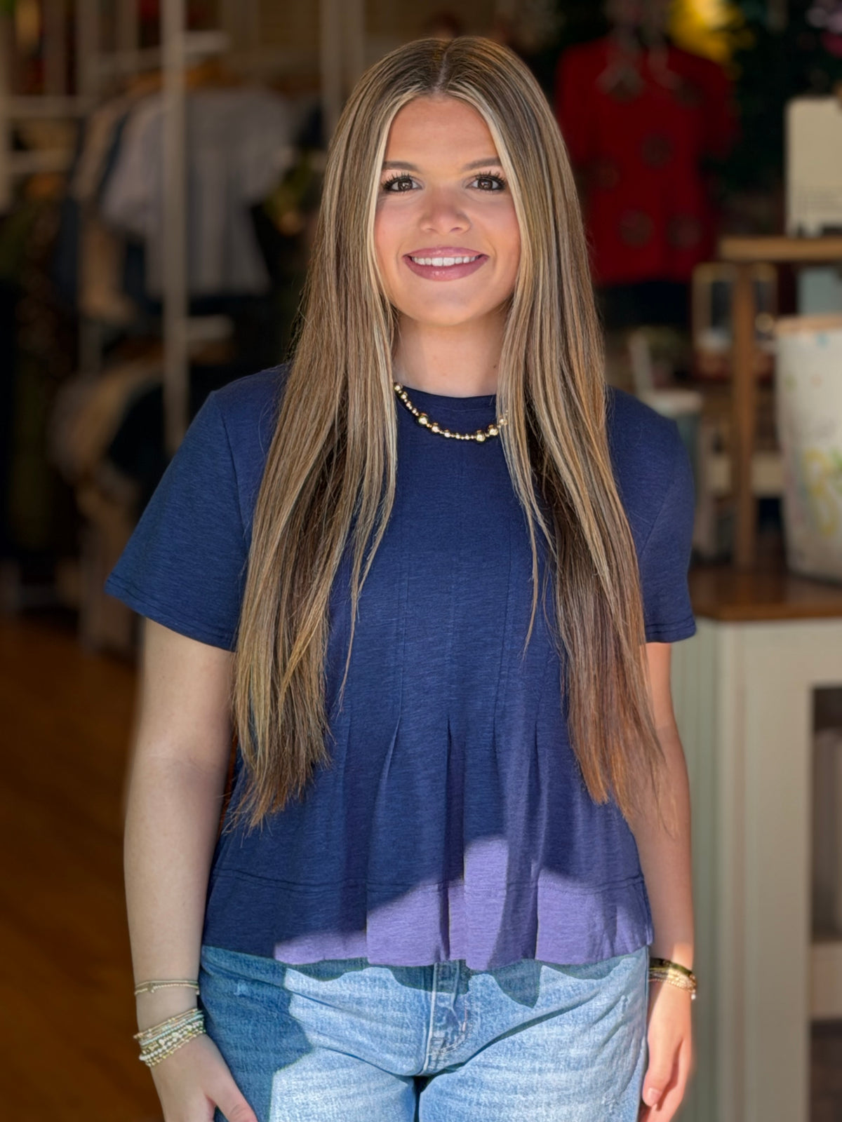 Mary Square Kimmy Top - Navy